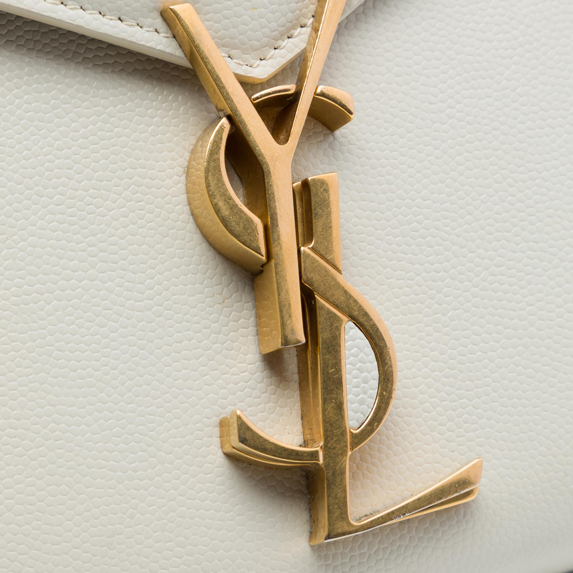 Saint Laurent Grain De Poudre Monogram Cassandra Chain Wallet