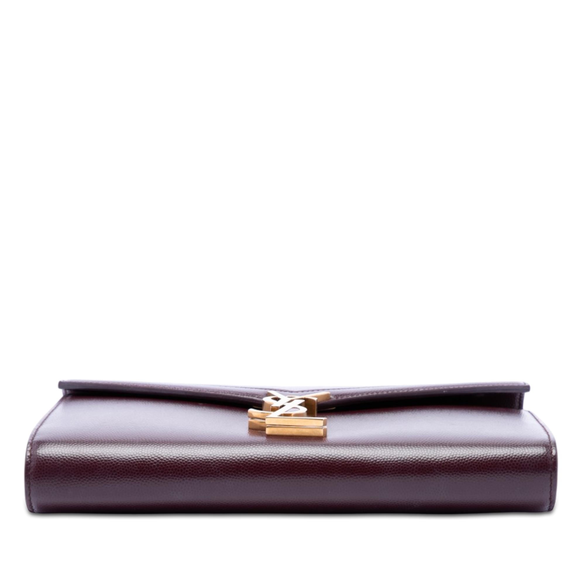 Saint Laurent Grain De Poudre Monogram Cassandra Chain Wallet