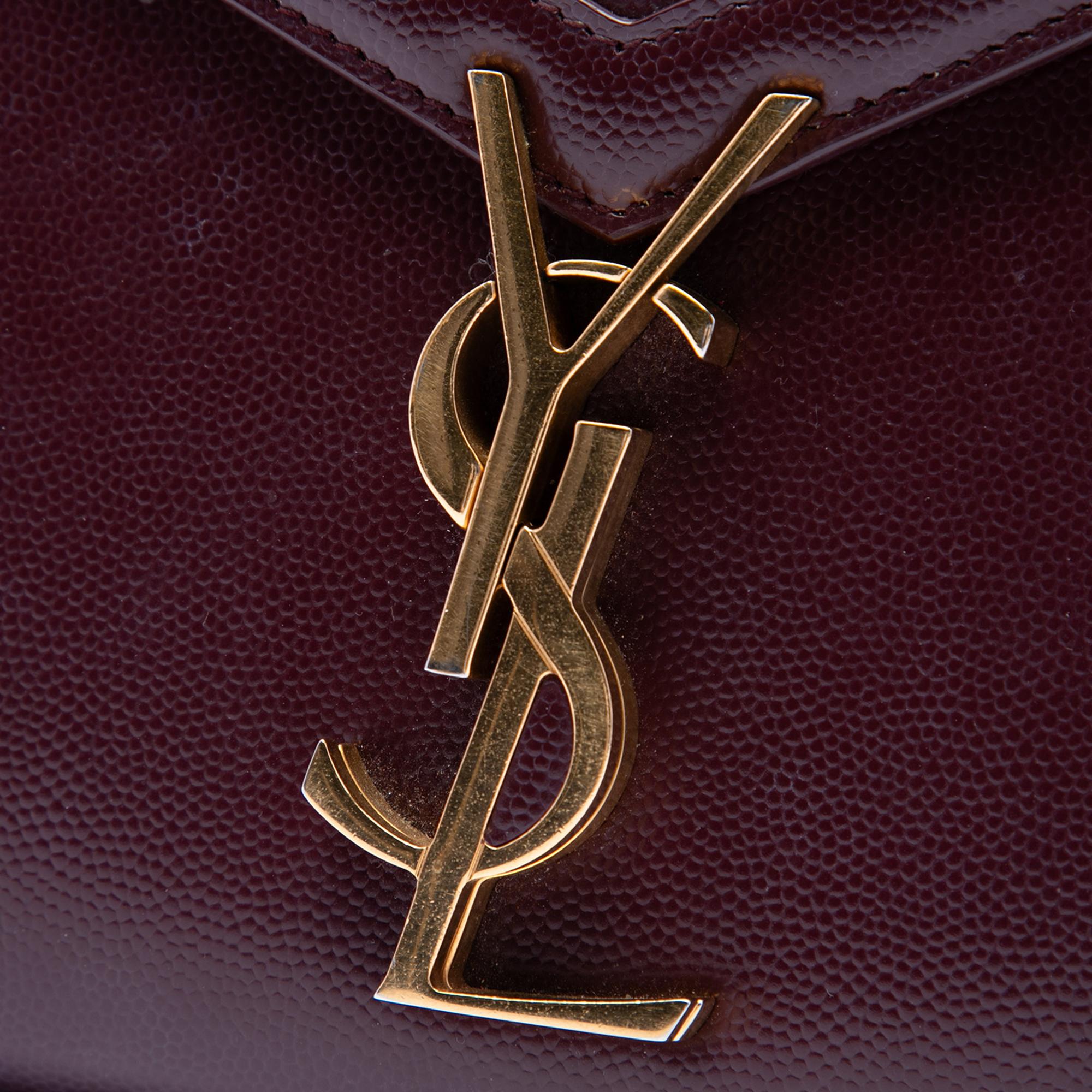 Saint Laurent Grain De Poudre Monogram Cassandra Chain Wallet