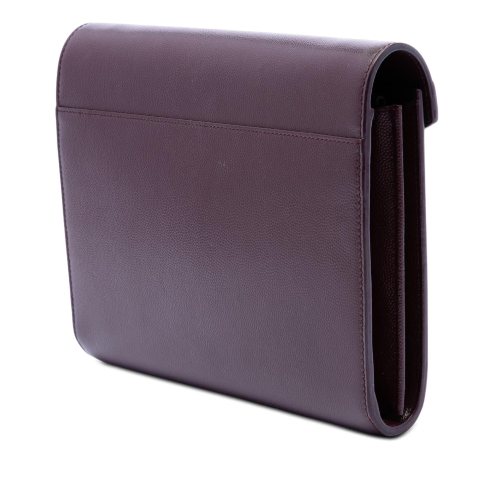 Saint Laurent Grain De Poudre Monogram Cassandra Chain Wallet