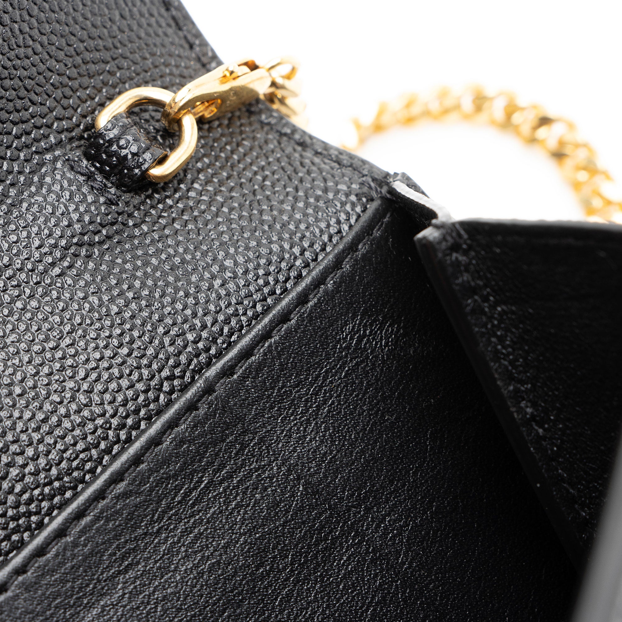 Saint Laurent Grain De Poudre Monogram Uptown Chain Wallet