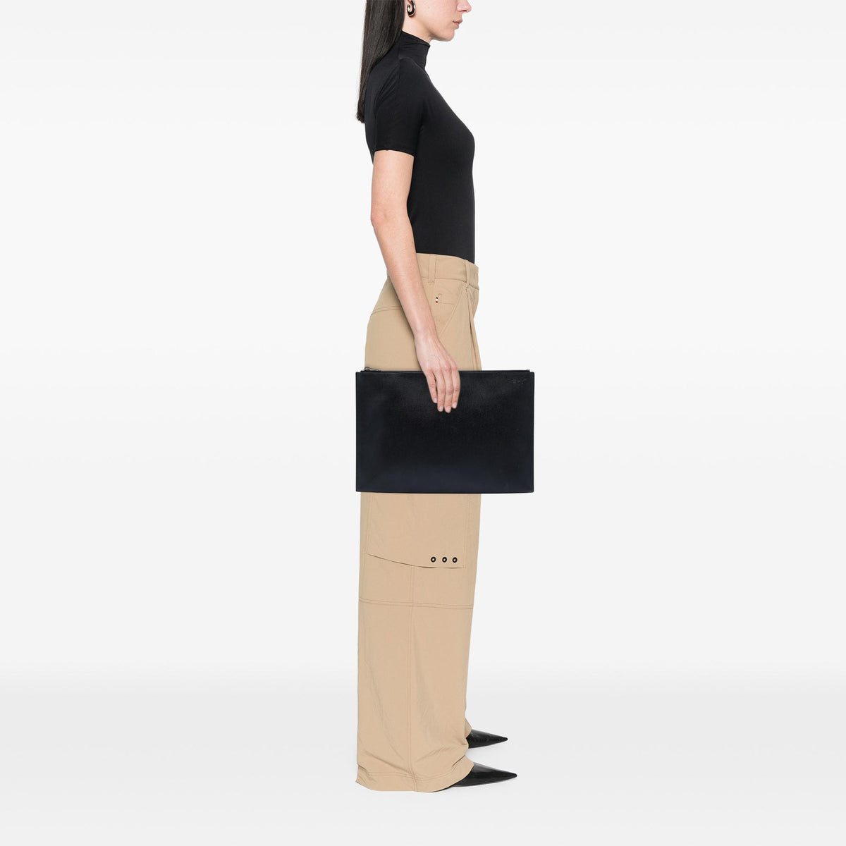 Saint Laurent Grain De Poudre Zip Document Holder