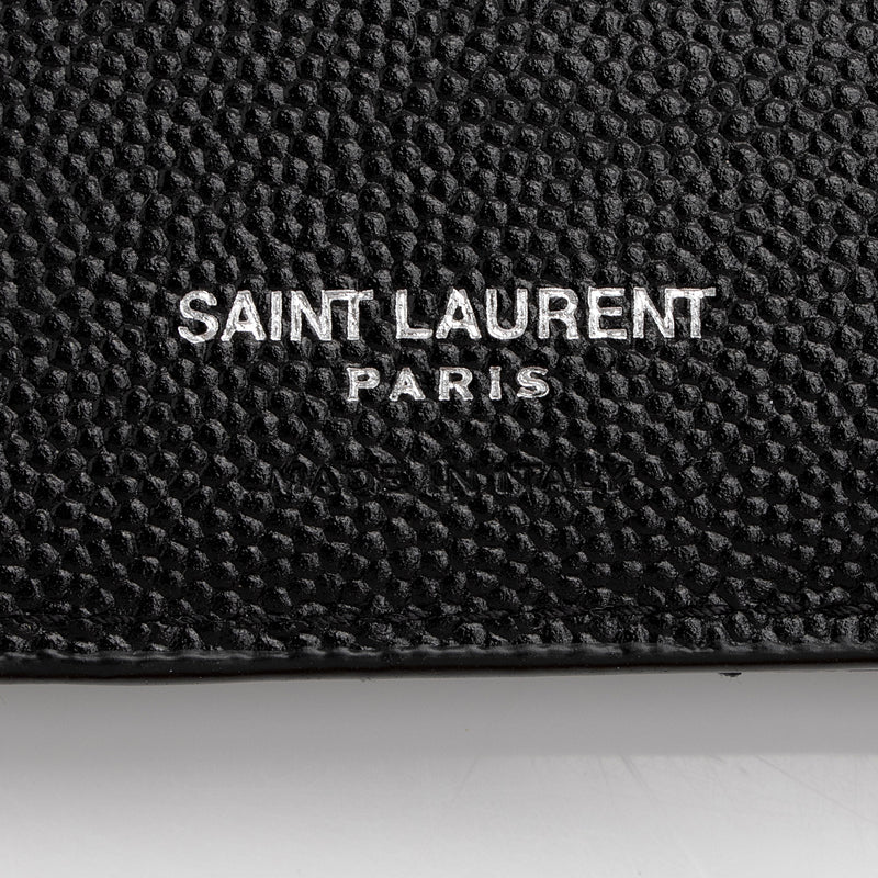 Saint Laurent Grain de Podure Zipped Monogram Wallet (SHF-we8vHe)