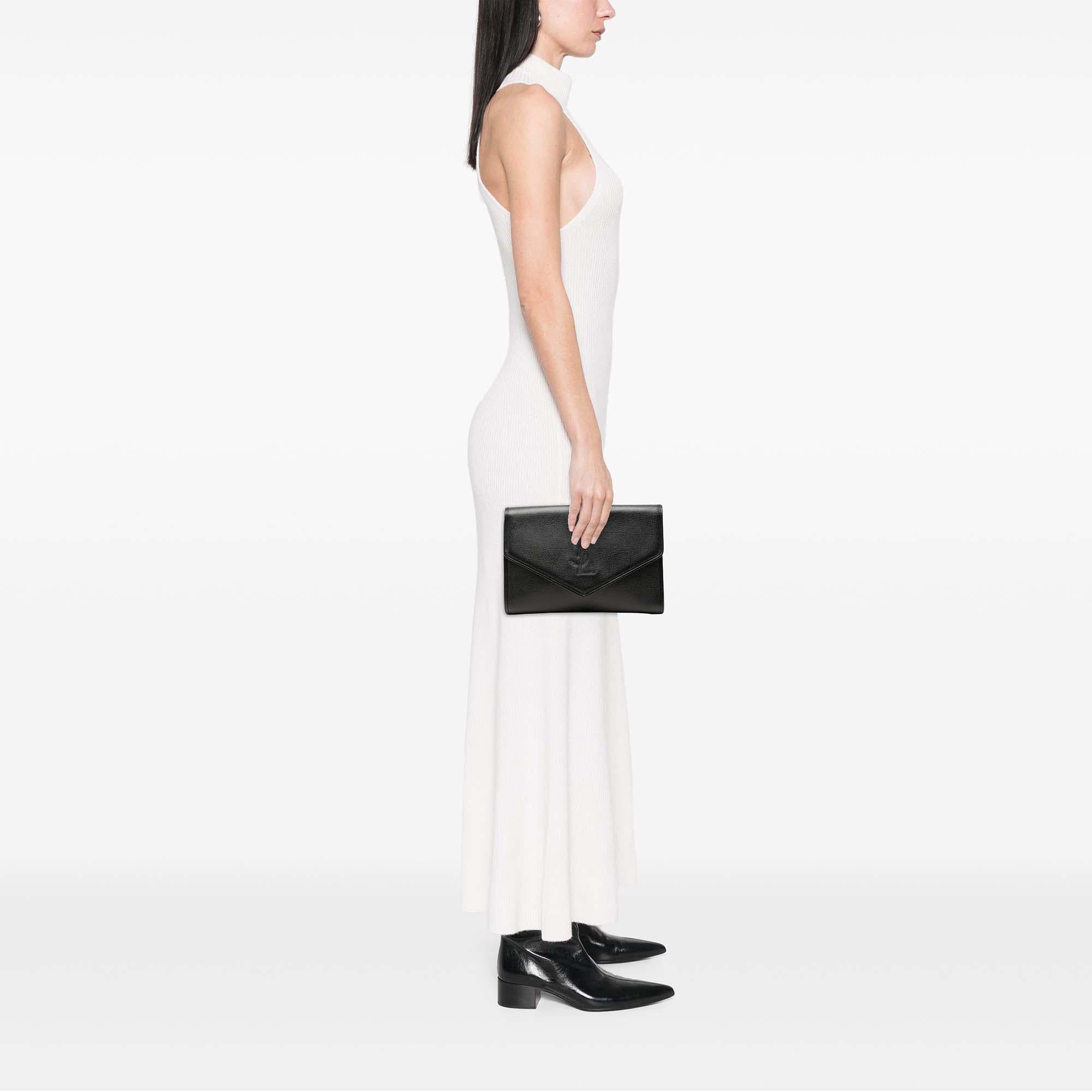 Saint Laurent Grain de Poudre Envelope Clutch