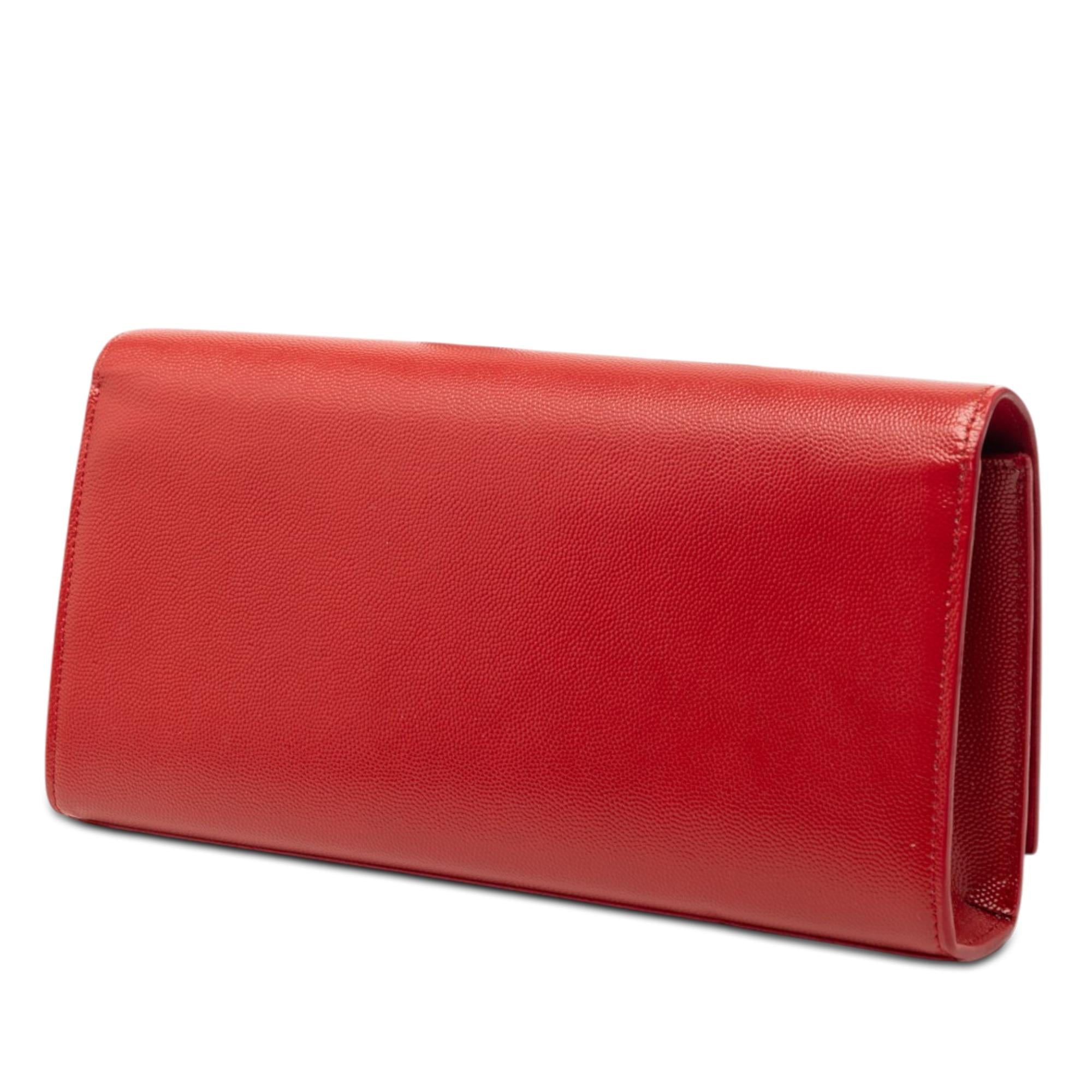 Saint Laurent Grain de Poudre Monogram Cassandre Clutch