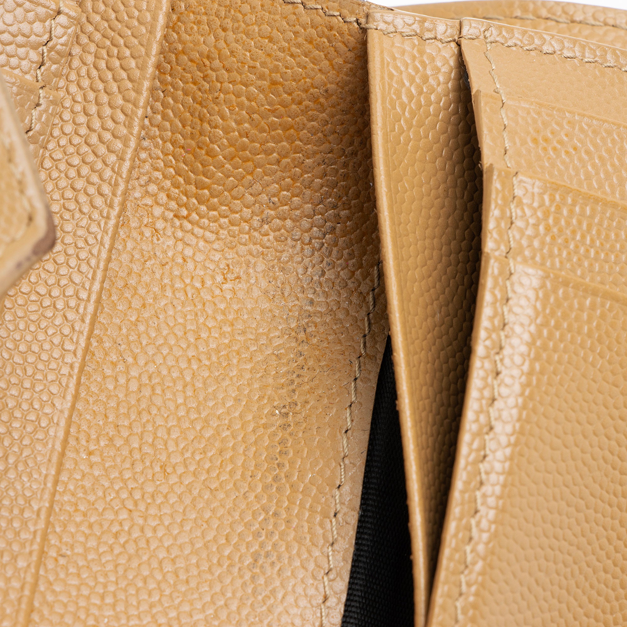 Saint Laurent Grain de Poudre Monogram Compact Trifold Wallet