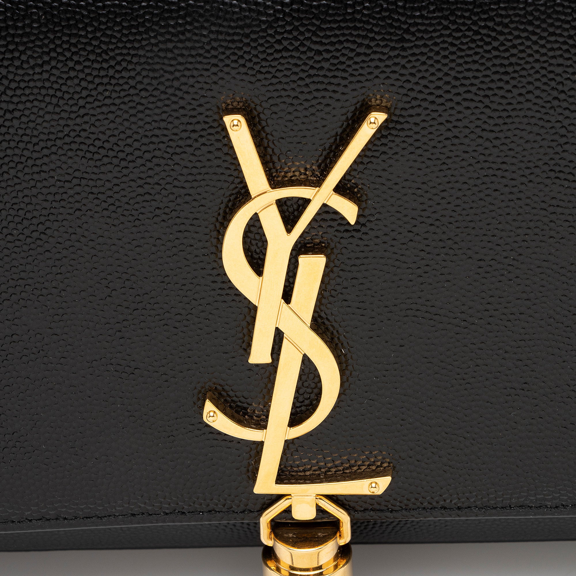 Saint Laurent Grain de Poudre Monogram Kate Tassel Small Shoulder Bag (SHF-GBTrrt)