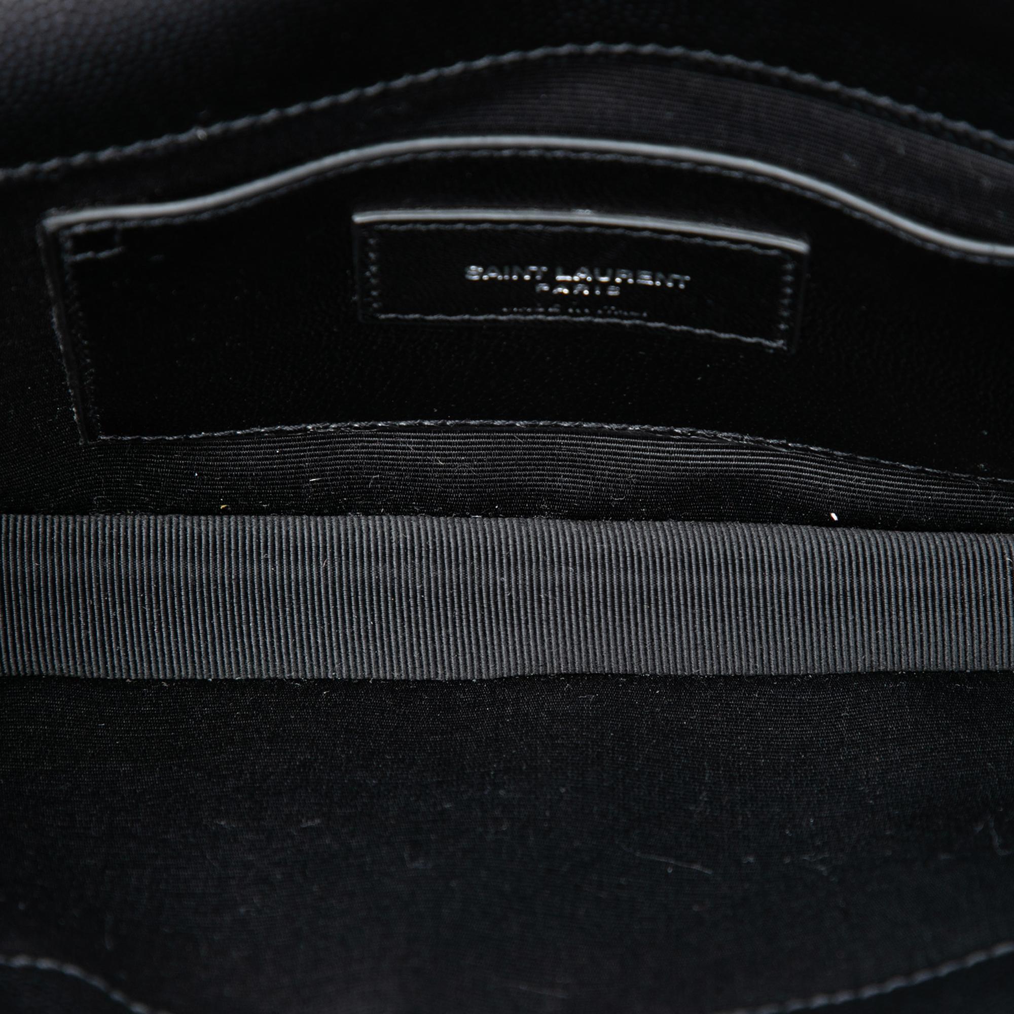 Saint Laurent Grain de Poudre Monogram Monochrome Kate Clutch