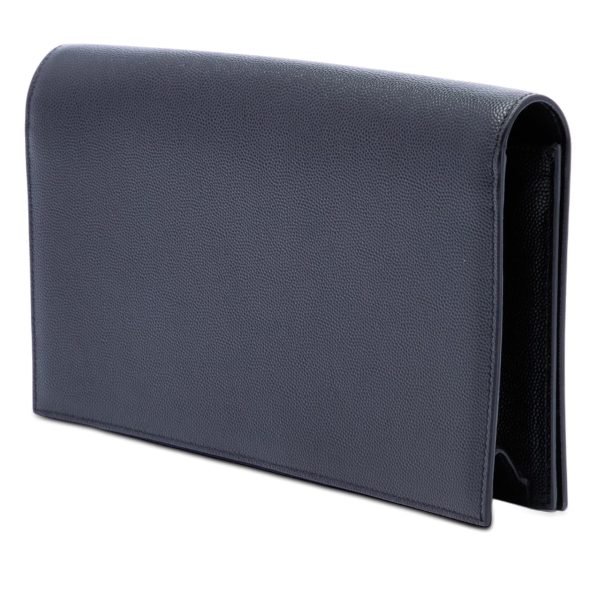 Saint Laurent Grain de Poudre Monogram Monochrome Kate Clutch