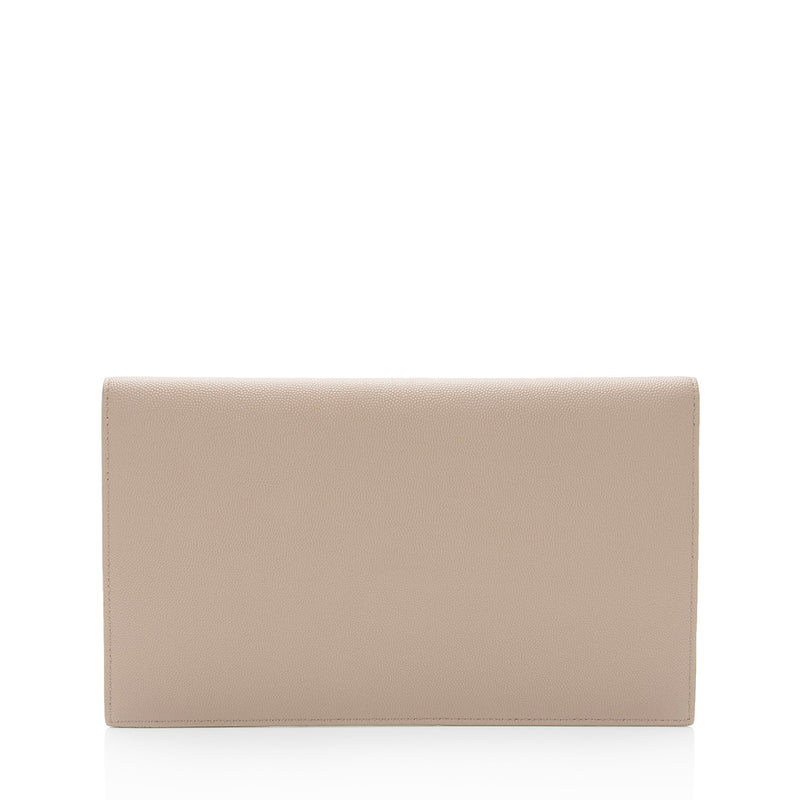 Saint Laurent Grain de Poudre Monogram Uptown Envelope Clutch (SHF-jXfAtG)