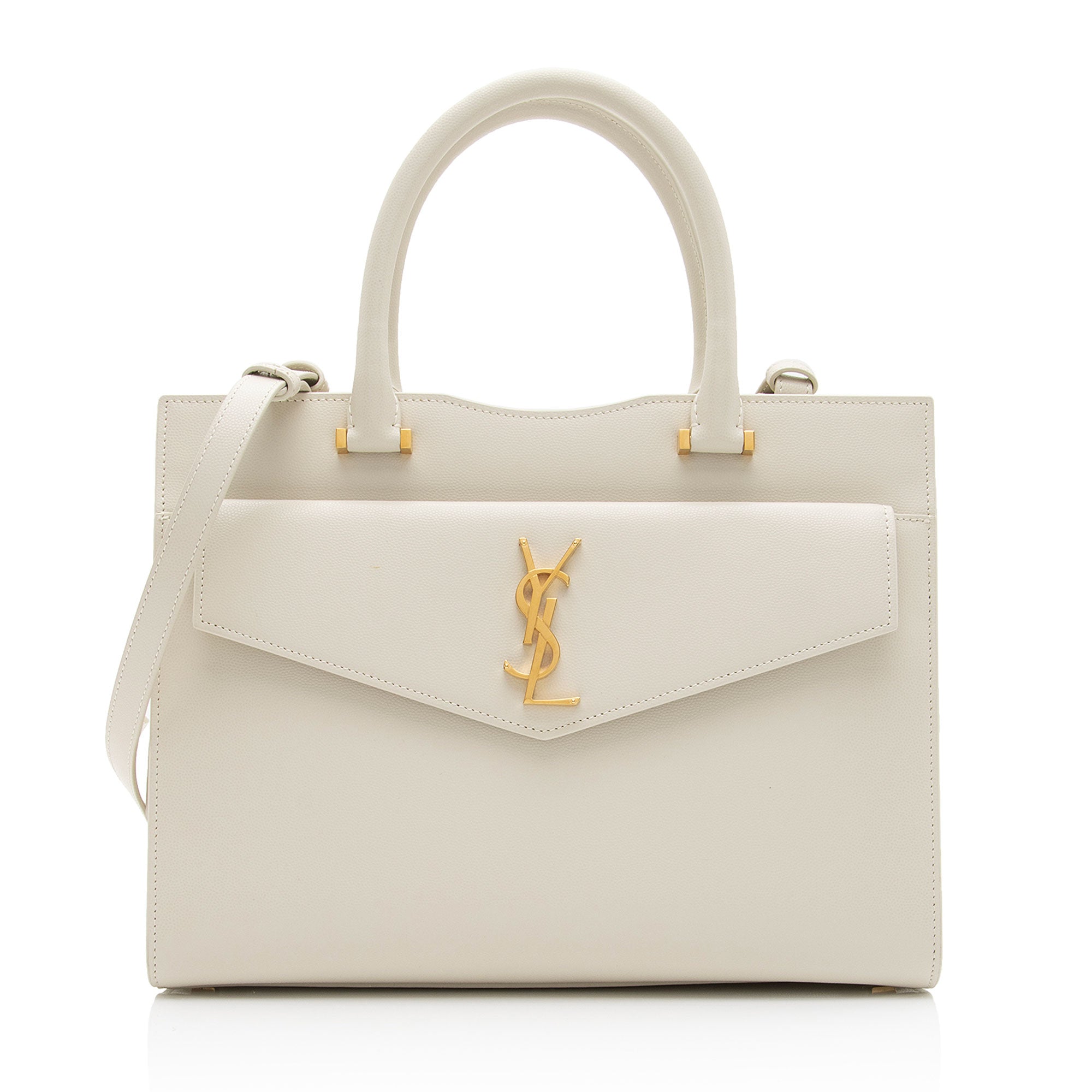 Saint Laurent Grain de Poudre Monogram Uptown Medium Tote (SHF-LkpDCr)