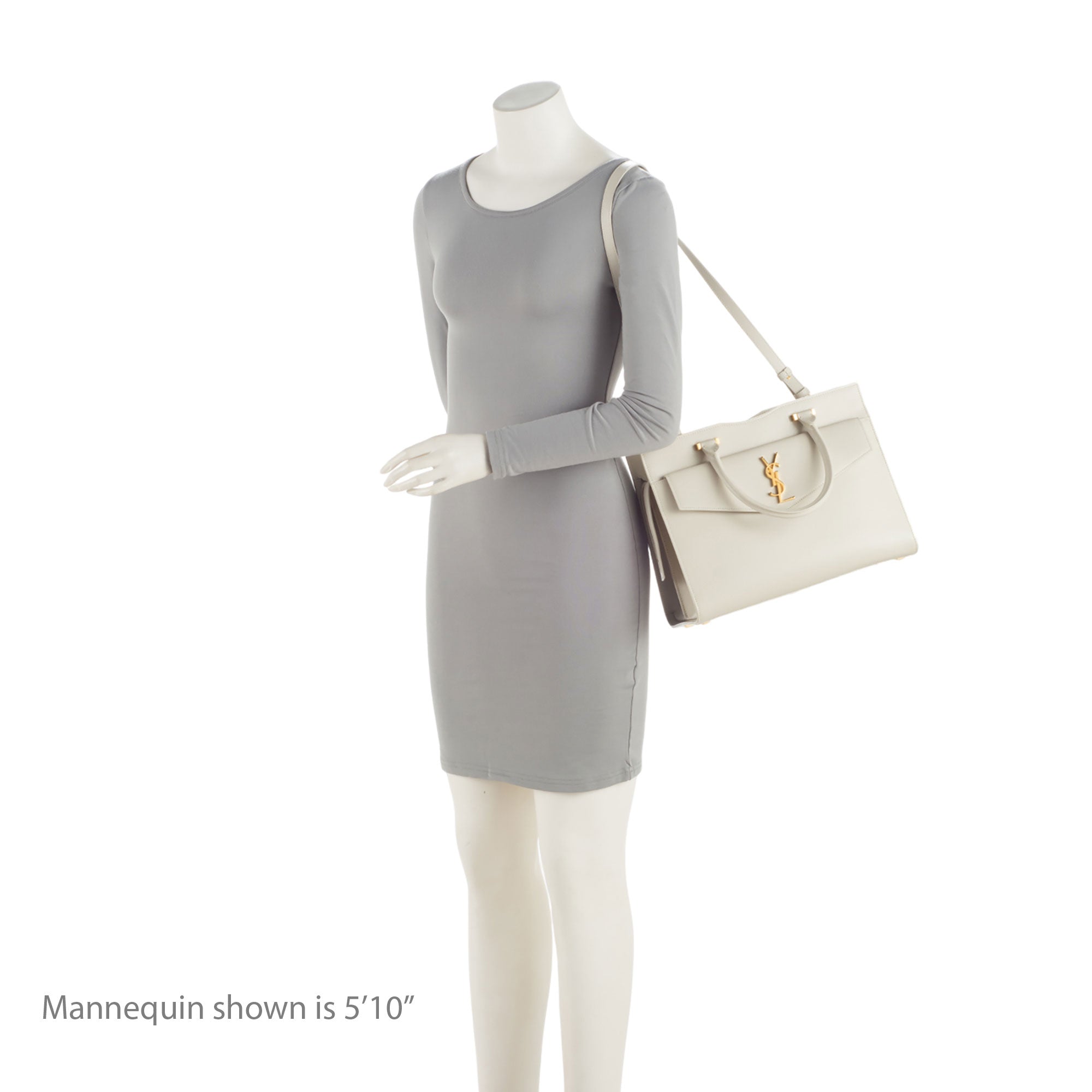 Saint Laurent Grain de Poudre Monogram Uptown Medium Tote (SHF-LkpDCr)