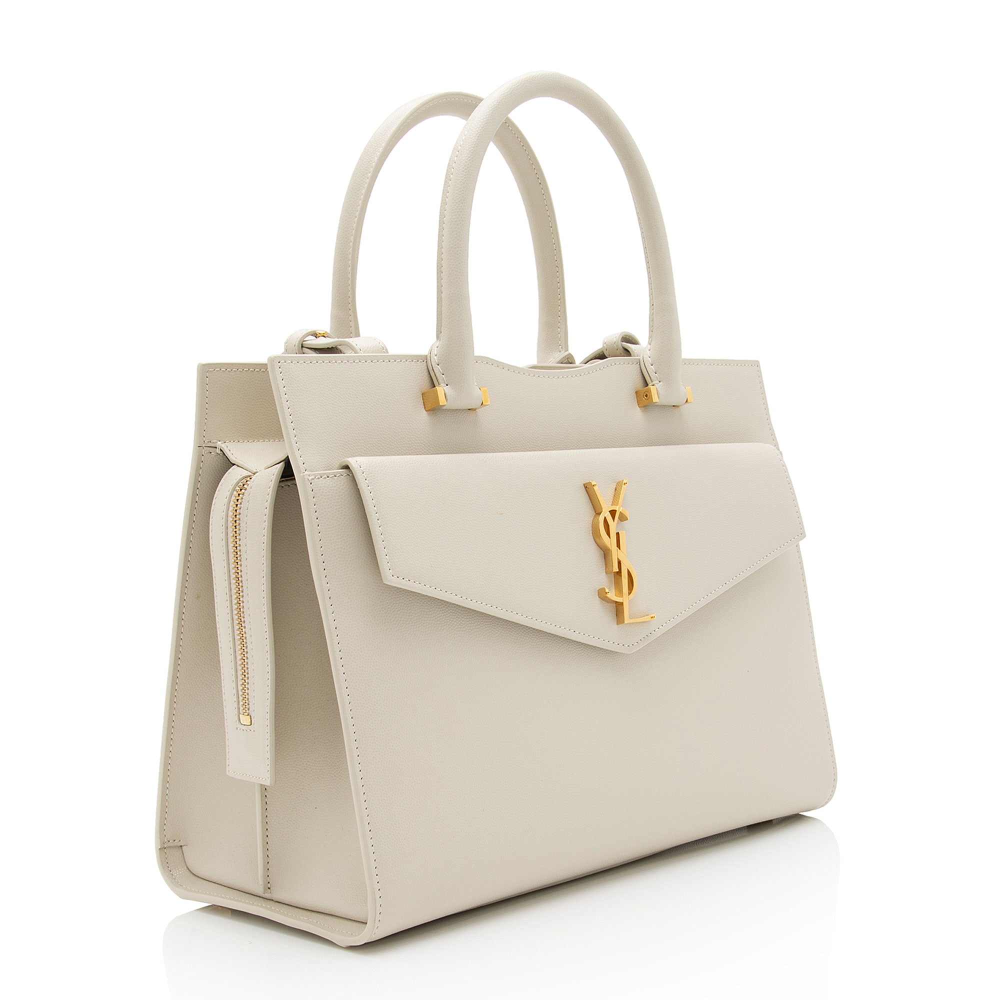 Saint Laurent Grain de Poudre Monogram Uptown Medium Tote (SHF-LkpDCr)