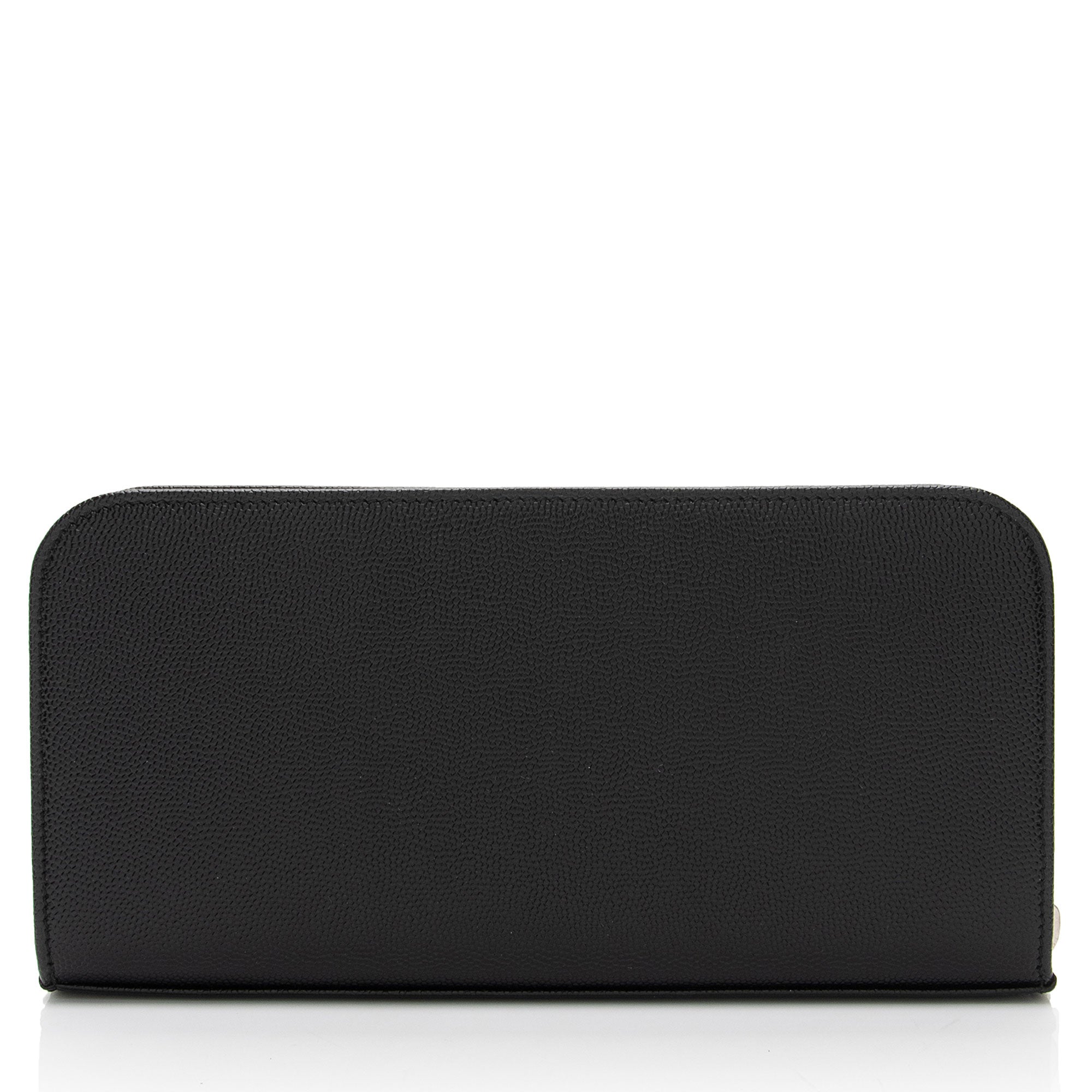 Saint Laurent Grain de Poudre Studded Marquage Zip Around Wallet (SHF-lHofWv)