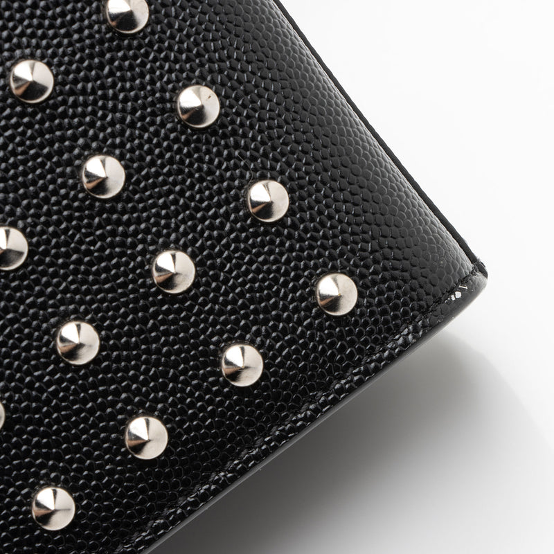 Saint Laurent Grain de Poudre Studded Monogram Kate Clutch (SHF-nhucIE)