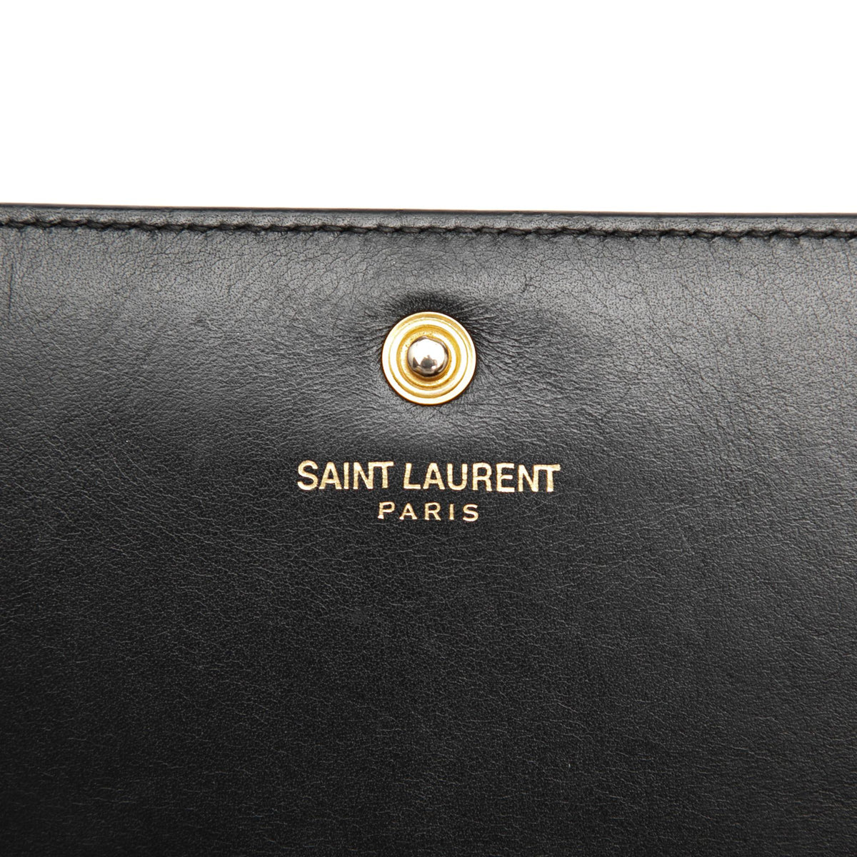 Saint Laurent Grained Calfskin Classic Letters Wallet on Chain