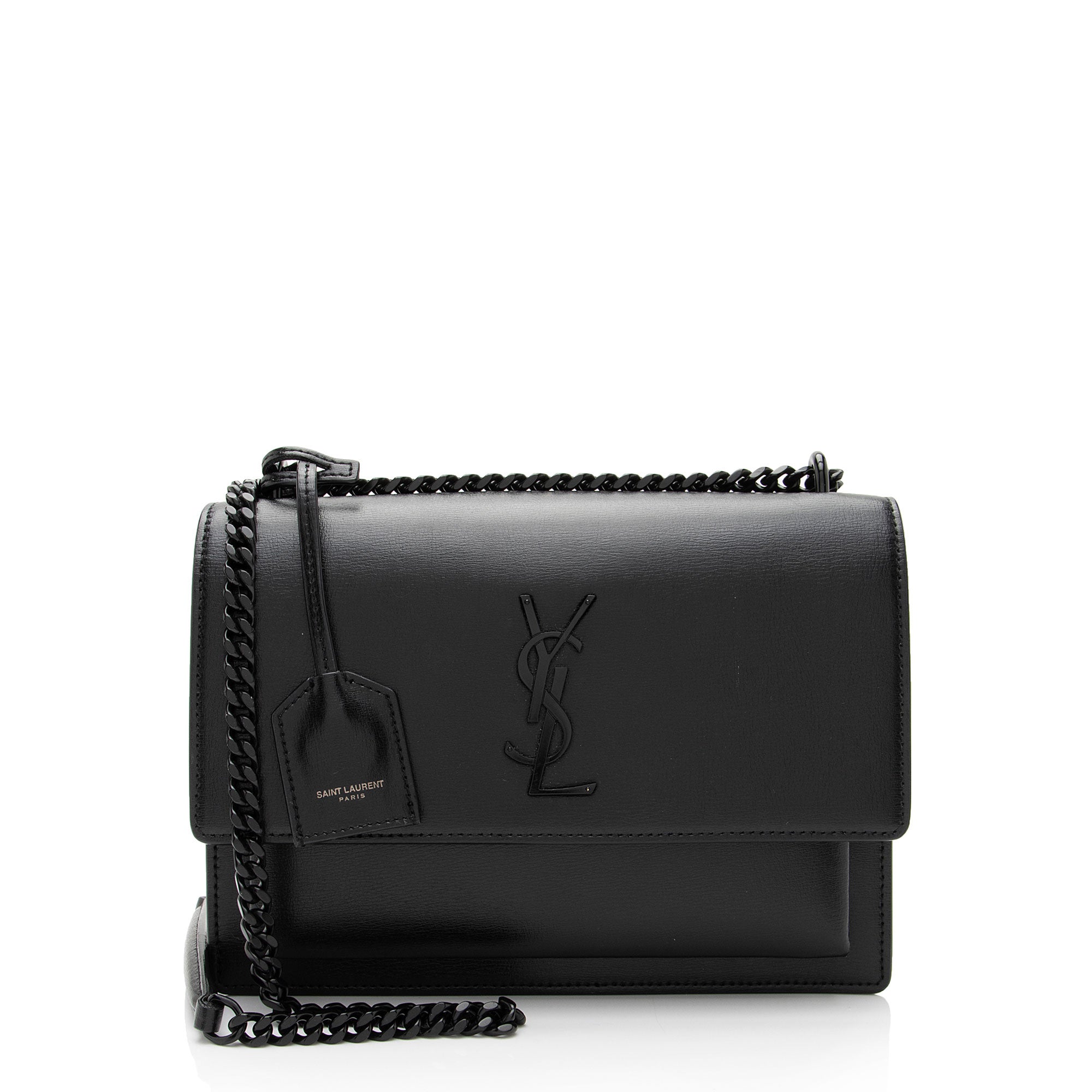 Saint Laurent Grained Calfskin Monogram Sunset Medium Shoulder Bag (SHF-kSaHp8)