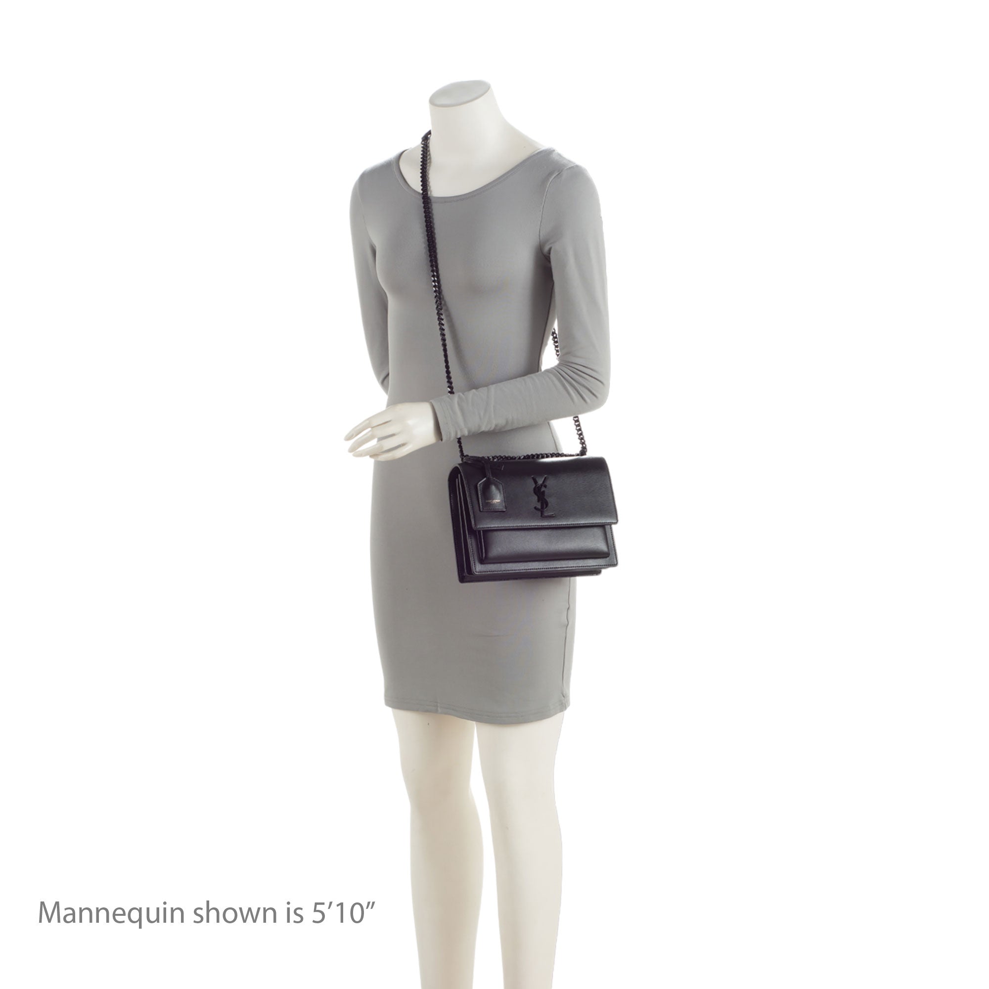 Saint Laurent Grained Calfskin Monogram Sunset Medium Shoulder Bag (SHF-kSaHp8)