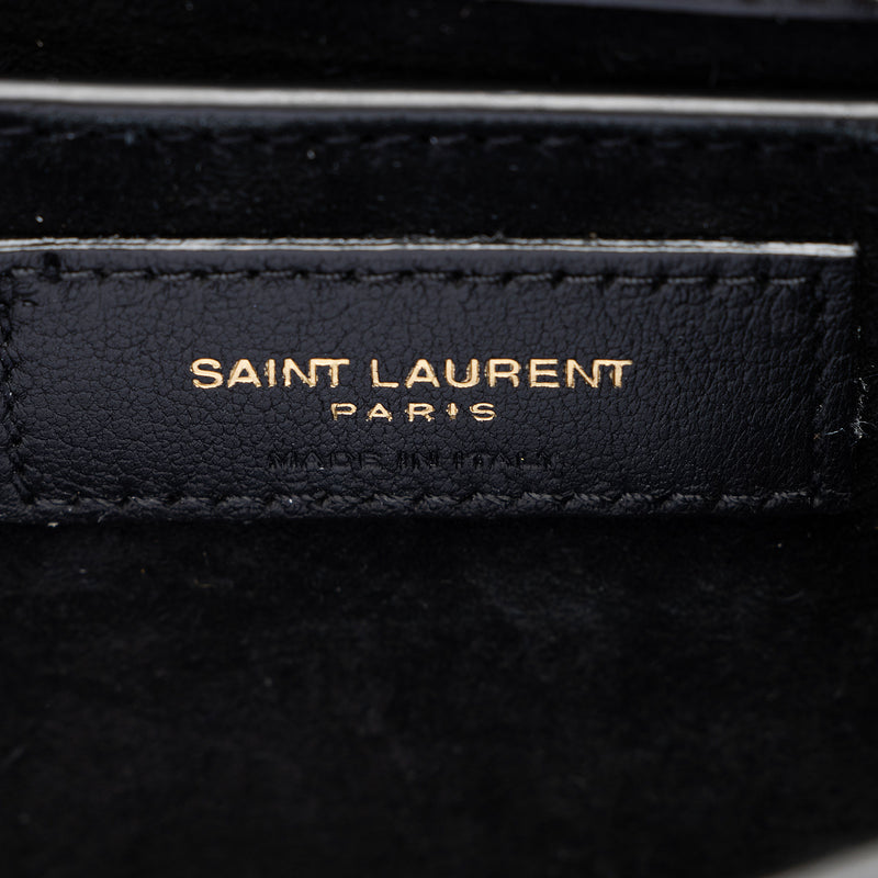 Saint Laurent Grained Calfskin Monogram Sunset Medium Shoulder Bag (SHF-8Ji2ue)