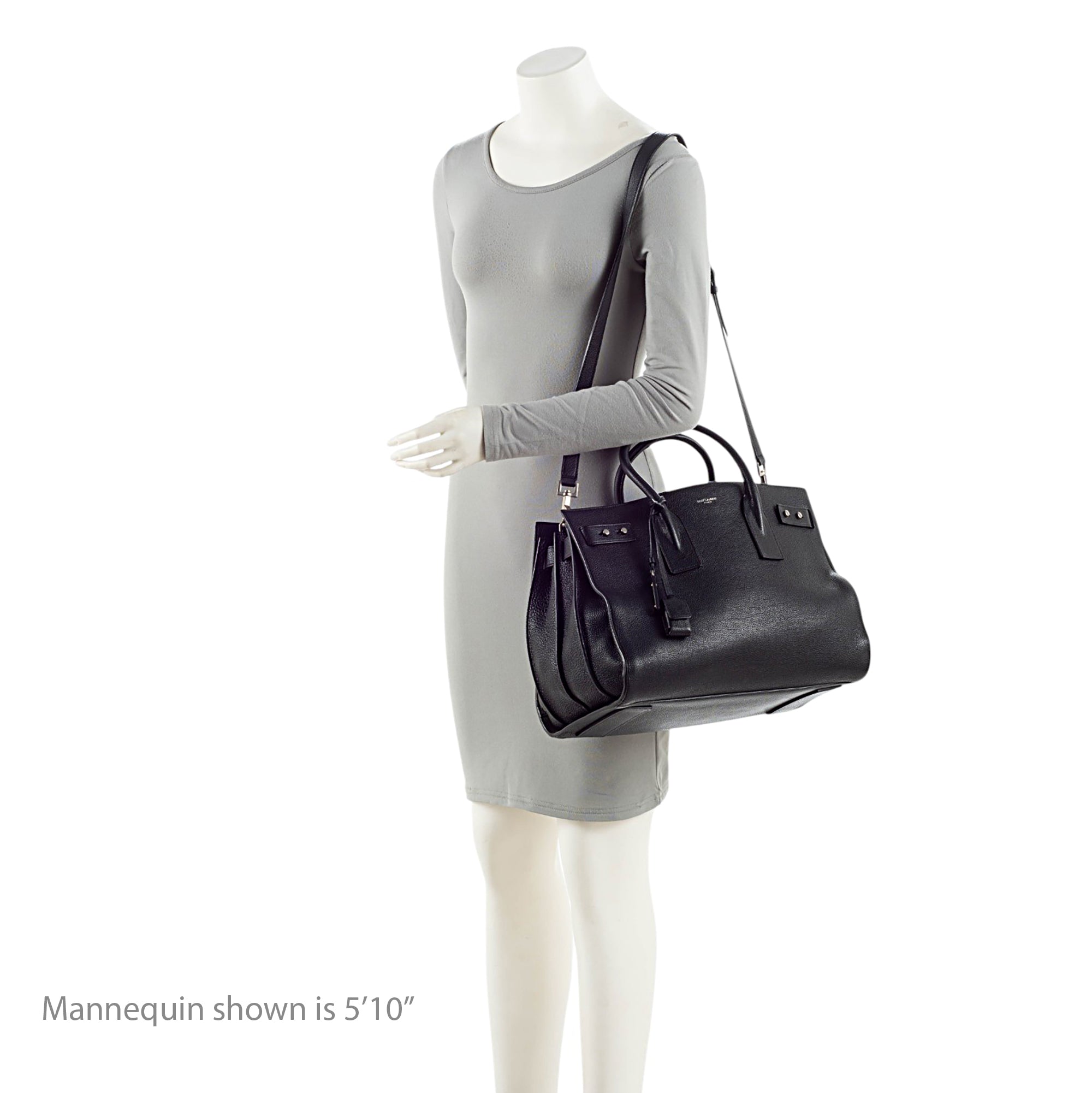 Saint Laurent Grained Calfskin Sac De Jour Supple Medium Tote