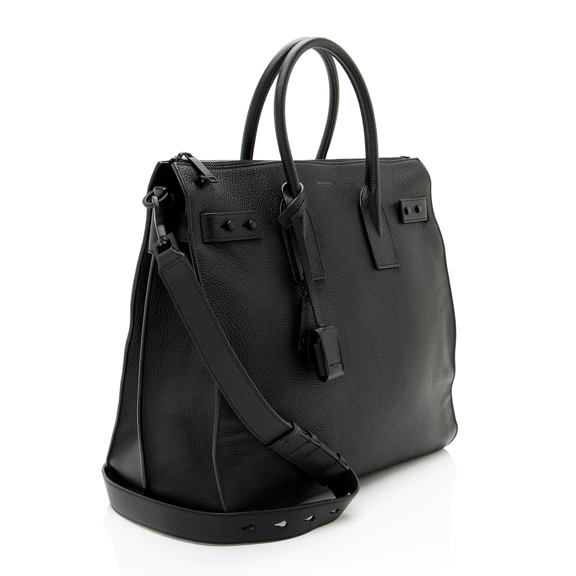 Saint Laurent Grained Calfskin Thin Sac De Jour Large Tote