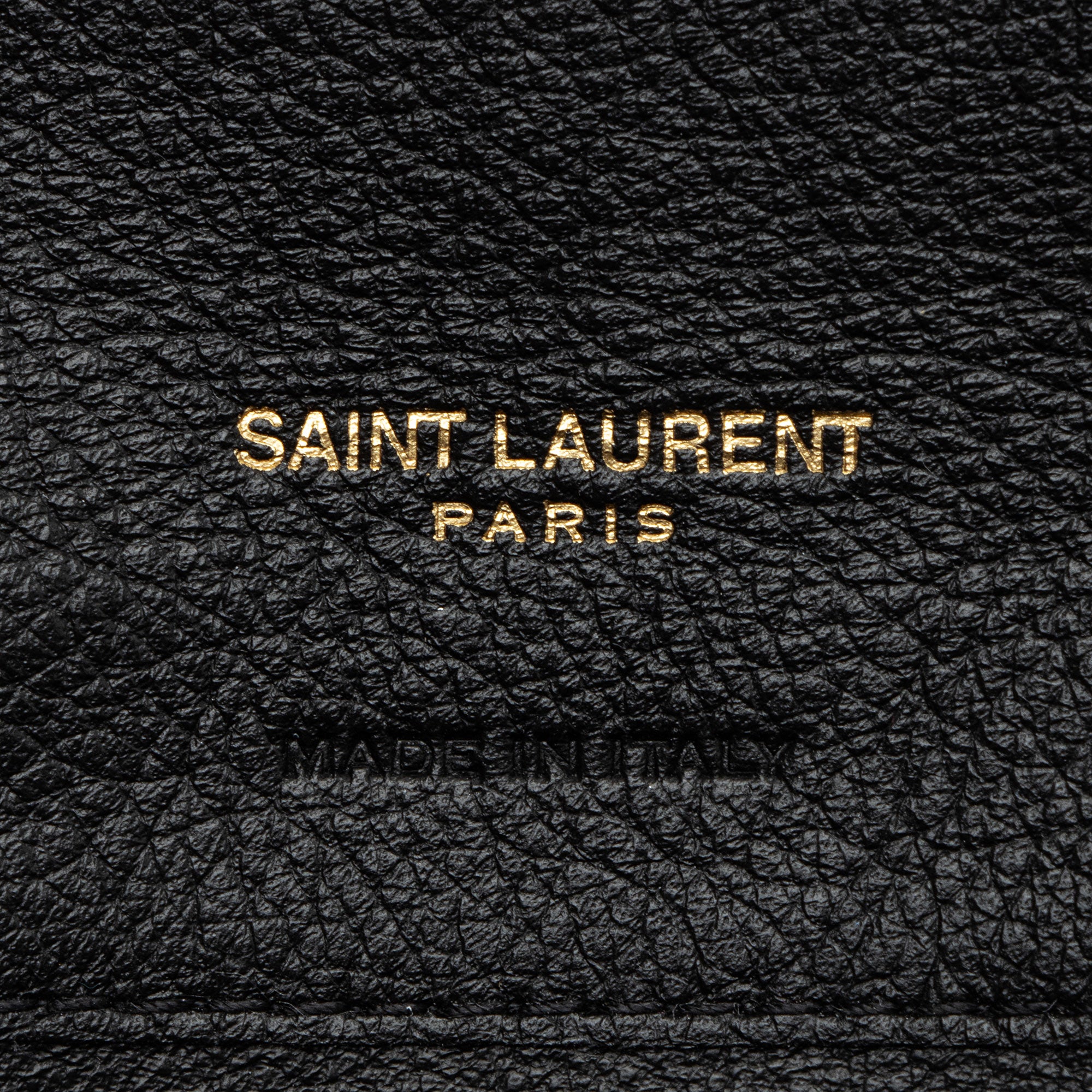 Saint Laurent Grained Leather Tiny Cassandre Flat Long Wallet
