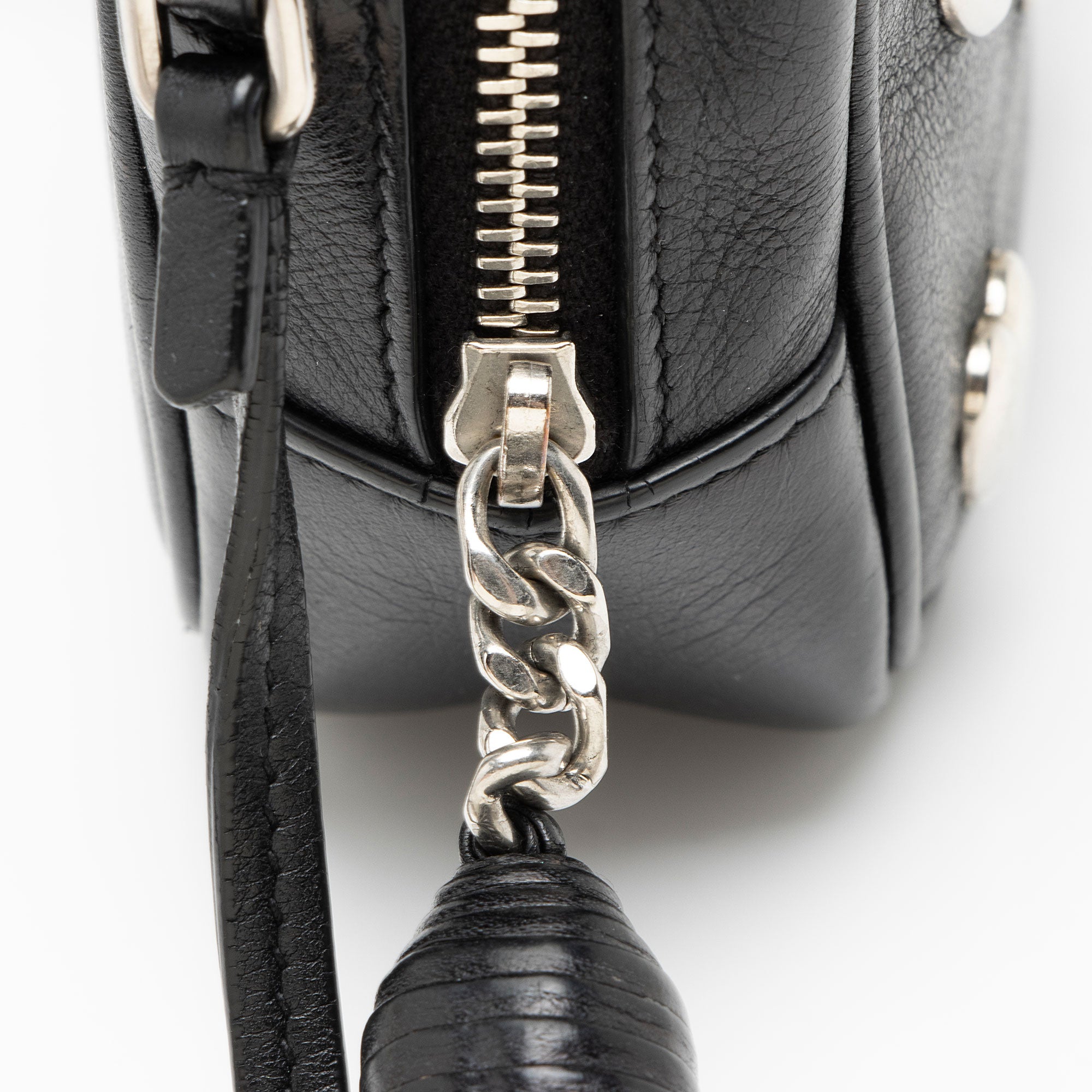 Saint Laurent Heart Studded Leather Monogram Blogger Bag