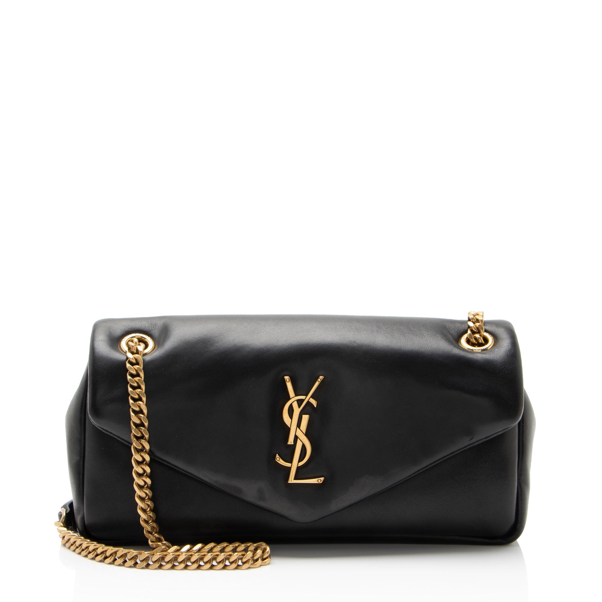 Saint Laurent Lambskin Monogram Calypso Small Shoulder Bag