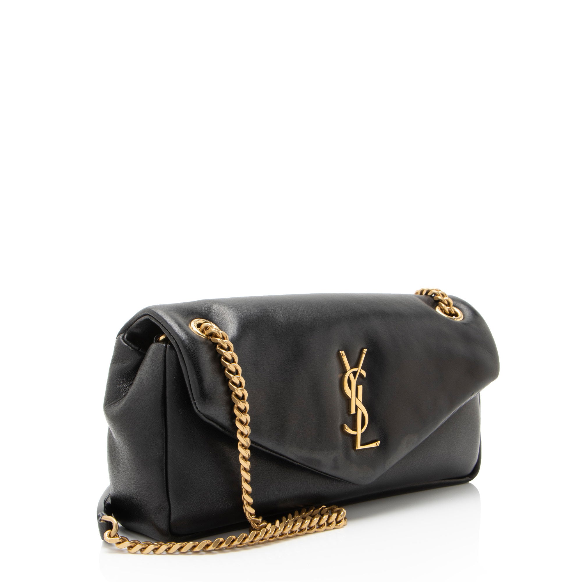 Saint Laurent Lambskin Monogram Calypso Small Shoulder Bag