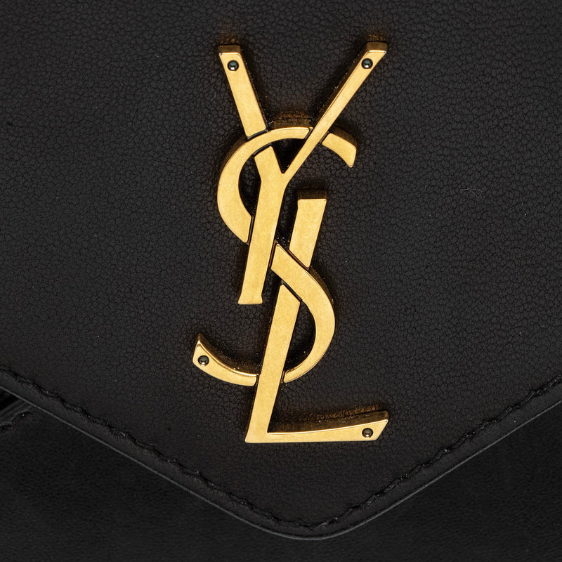 YVES SAINT LAURENT Sulpice Medium Monogram Clasp Shoulder Bag Black