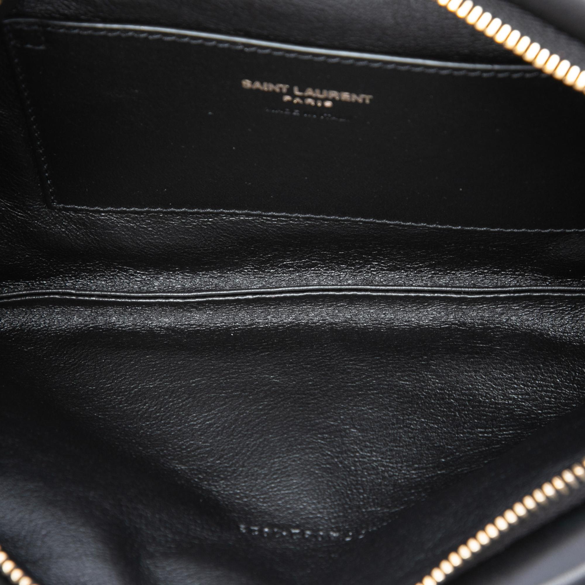 Saint Laurent Lambskin Monogram Long Calypso Zipped Pouch