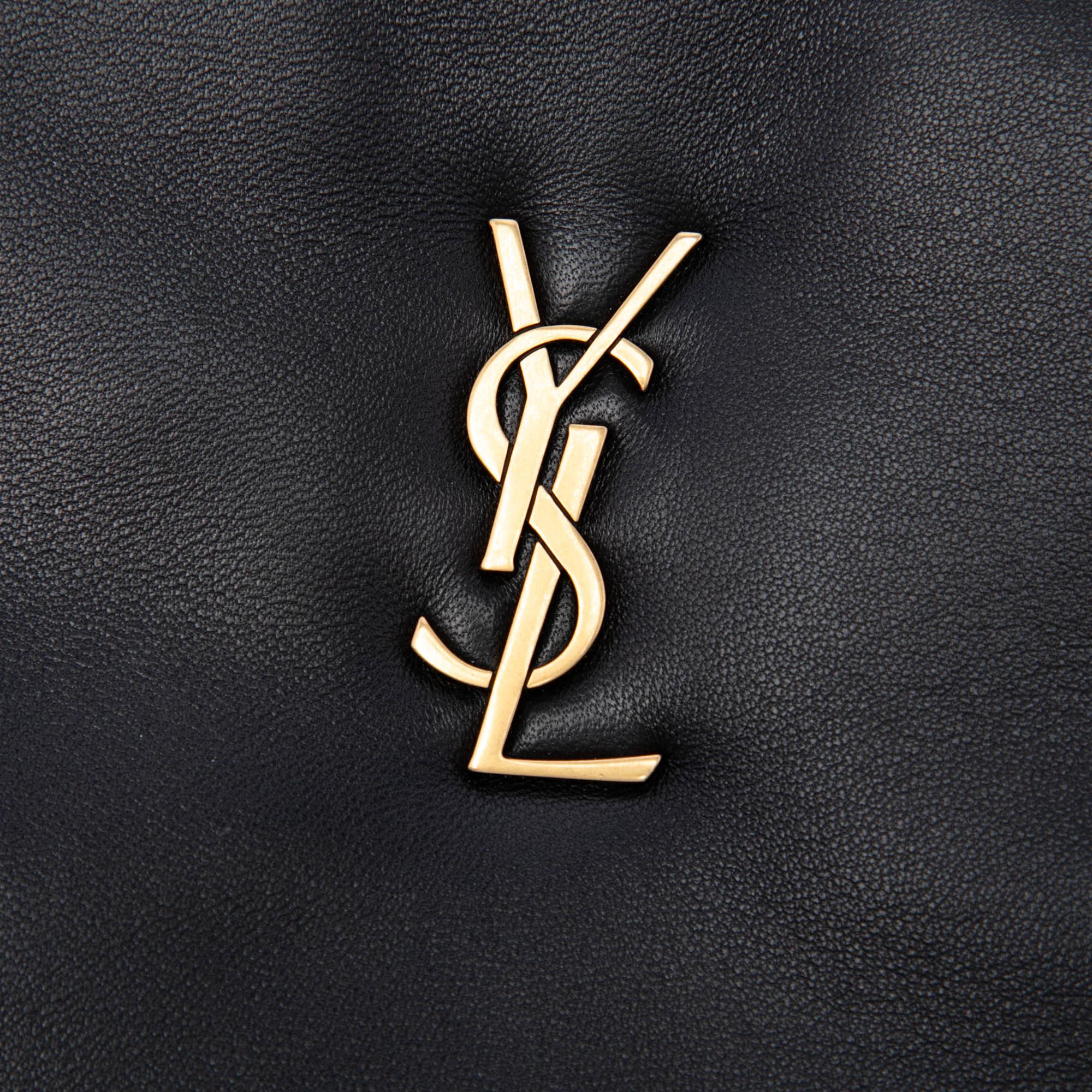 Saint Laurent Lambskin Monogram Long Calypso Zipped Pouch