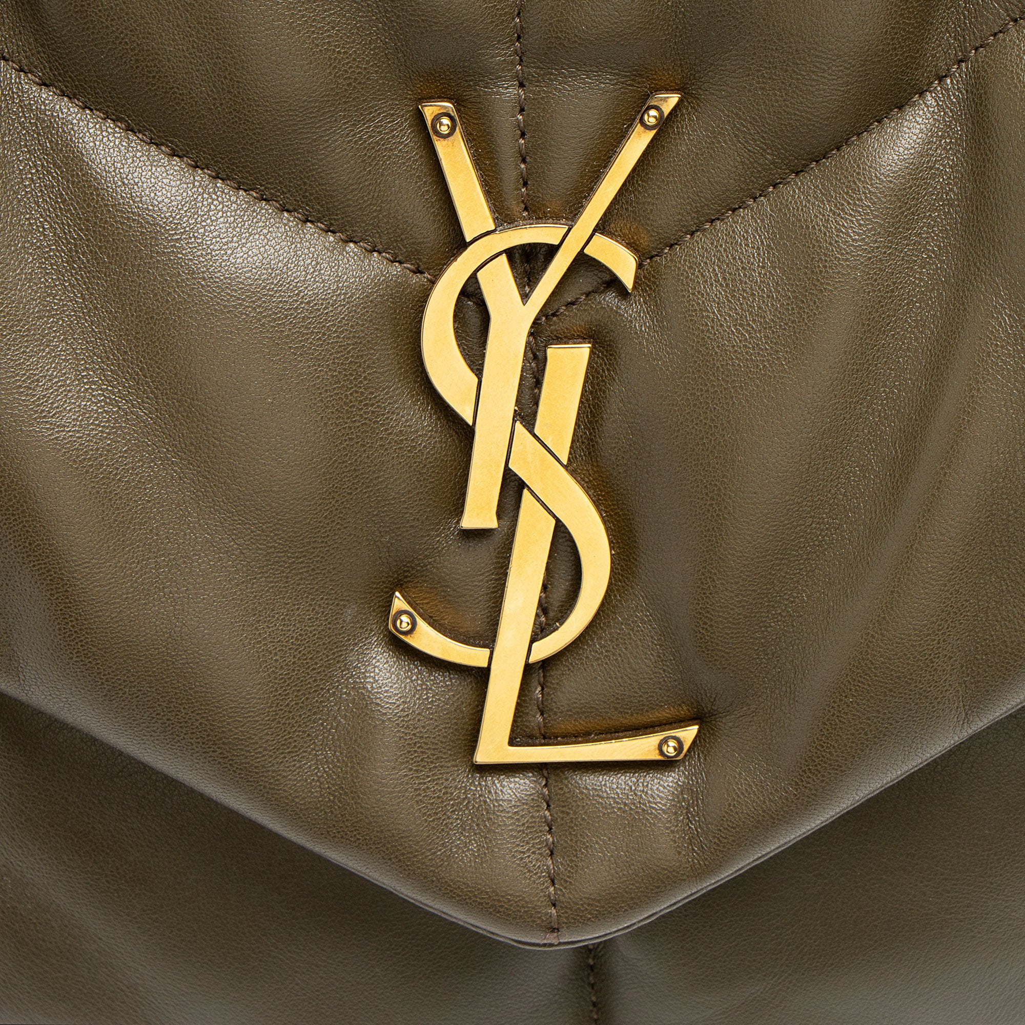 Saint Laurent Lambskin Monogram Puffer LouLou Medium Shoulder Bag