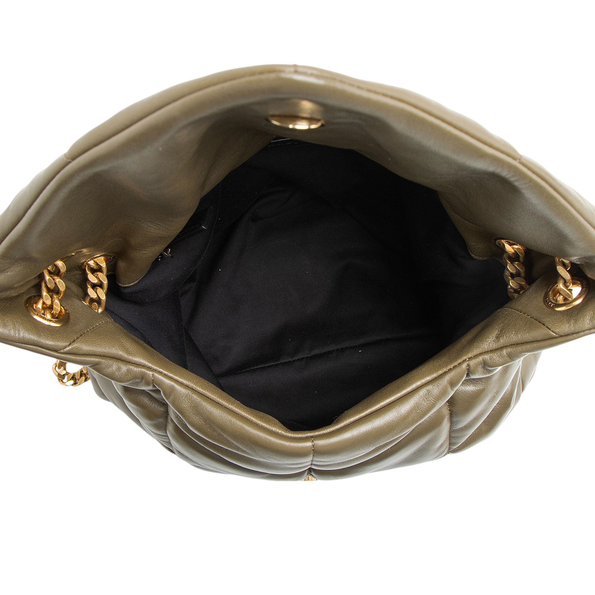 Saint Laurent Lambskin Monogram Puffer LouLou Medium Shoulder Bag