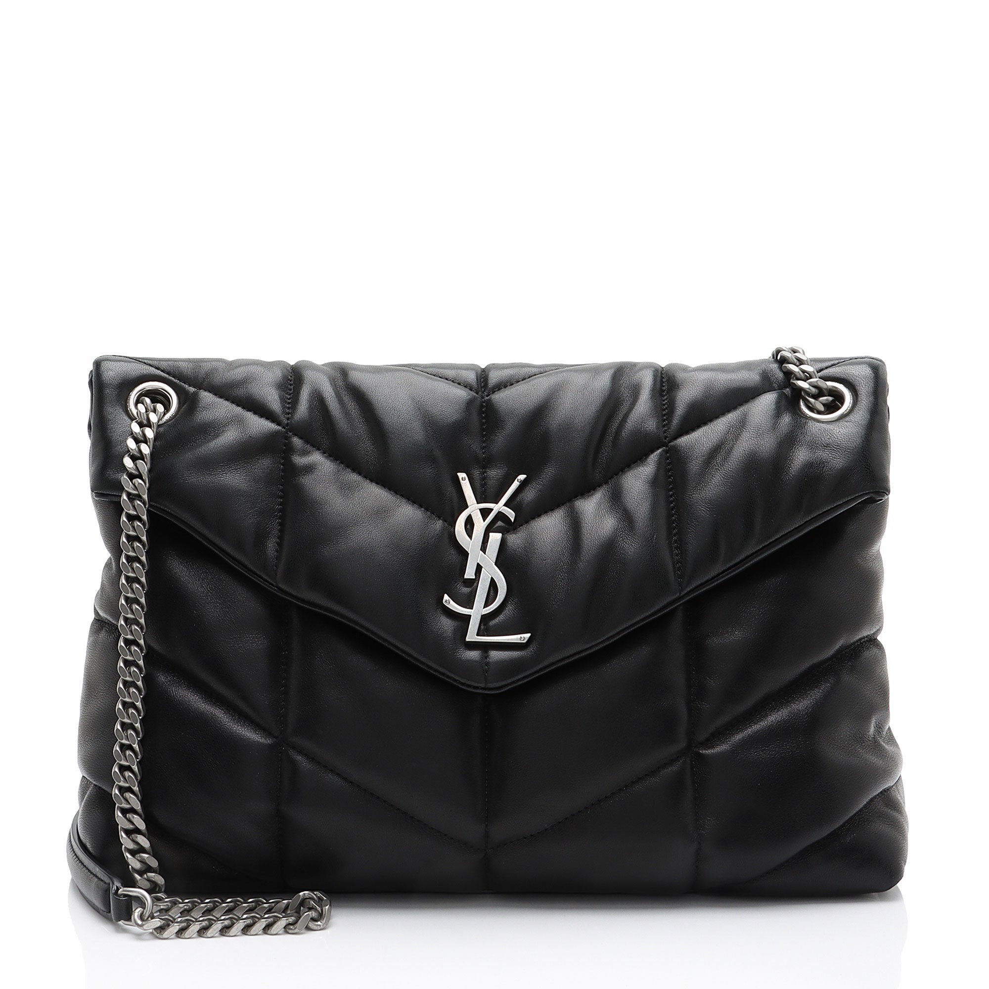 Saint Laurent Lambskin Monogram Puffer LouLou Medium Shoulder Bag