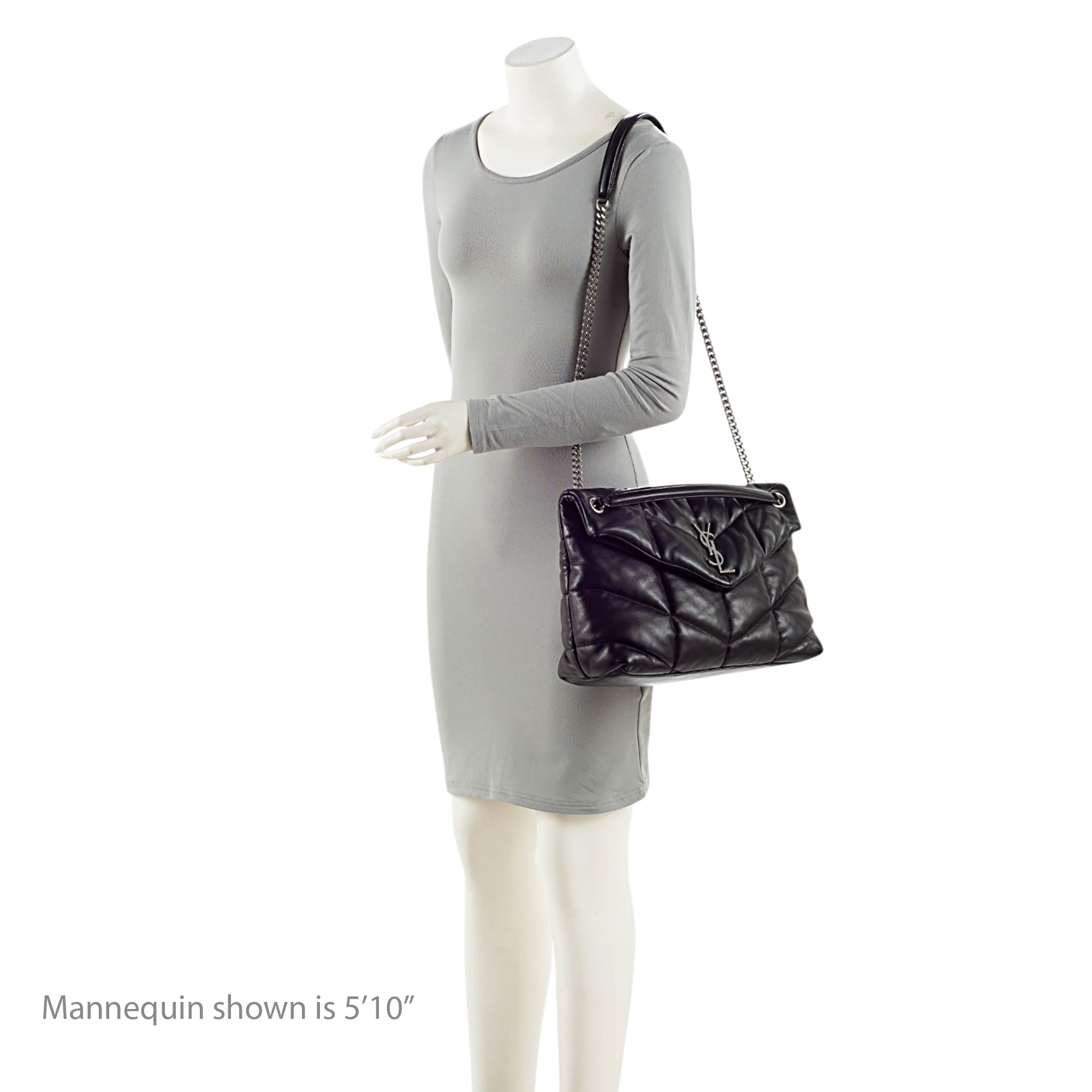 Saint Laurent Lambskin Monogram Puffer LouLou Medium Shoulder Bag