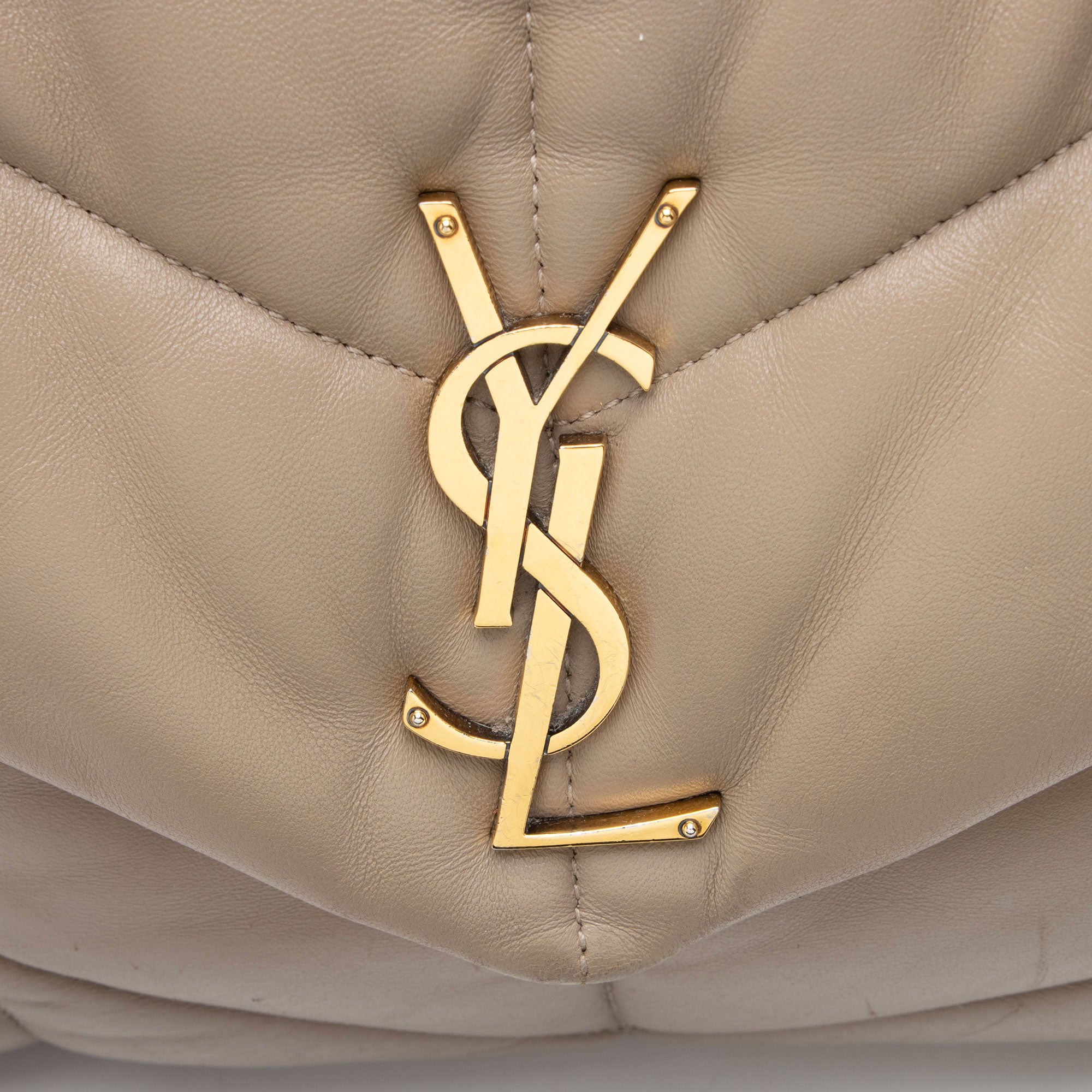 Saint Laurent Lambskin Monogram Puffer LouLou Medium Shoulder Bag