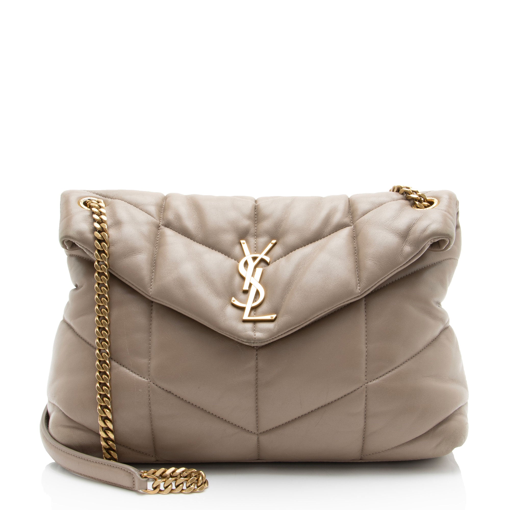 Saint Laurent Lambskin Monogram Puffer LouLou Medium Shoulder Bag