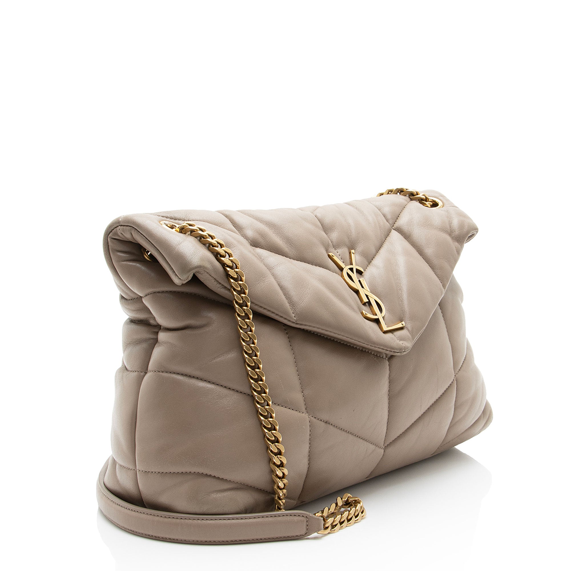 Saint Laurent Lambskin Monogram Puffer LouLou Medium Shoulder Bag