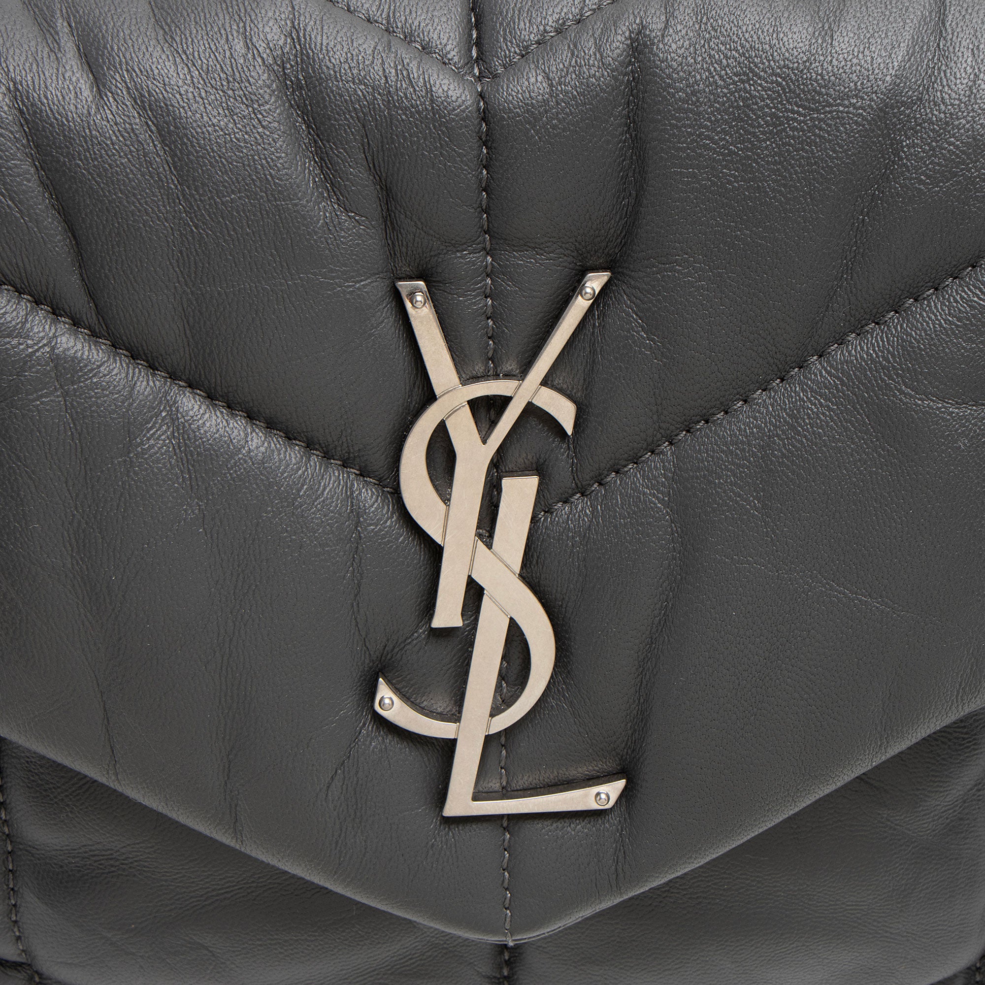 Saint Laurent Lambskin Monogram Puffer LouLou Small Shoulder Bag (SHF-pKyOVs)
