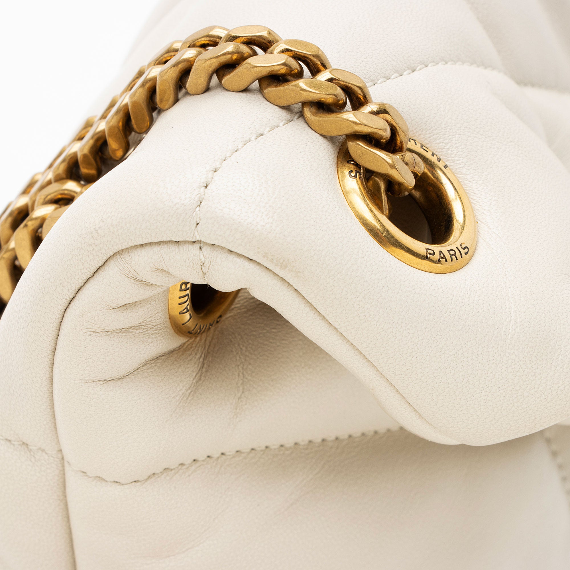 Saint Laurent Lambskin Monogram Puffer LouLou Small Shoulder Bag