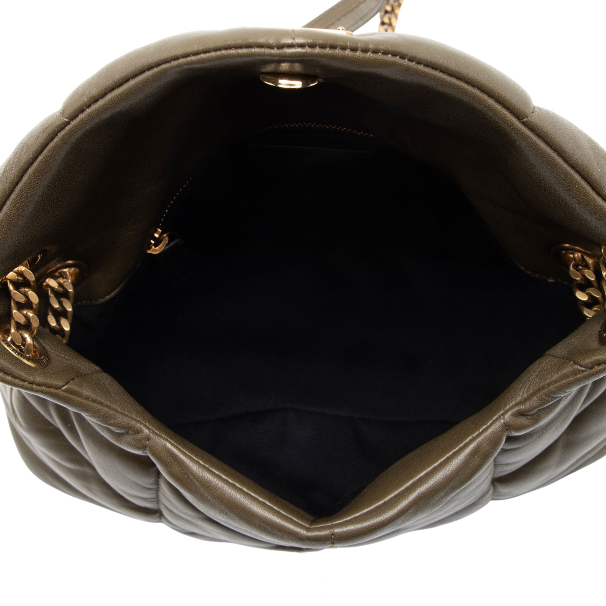 Saint Laurent Lambskin Monogram Puffer LouLou Small Shoulder Bag