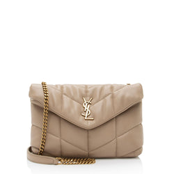 Saint Laurent small Loulou Puffer clutch, Beige Saint Laurent Mini  Monogram Lou Crossbody Bag