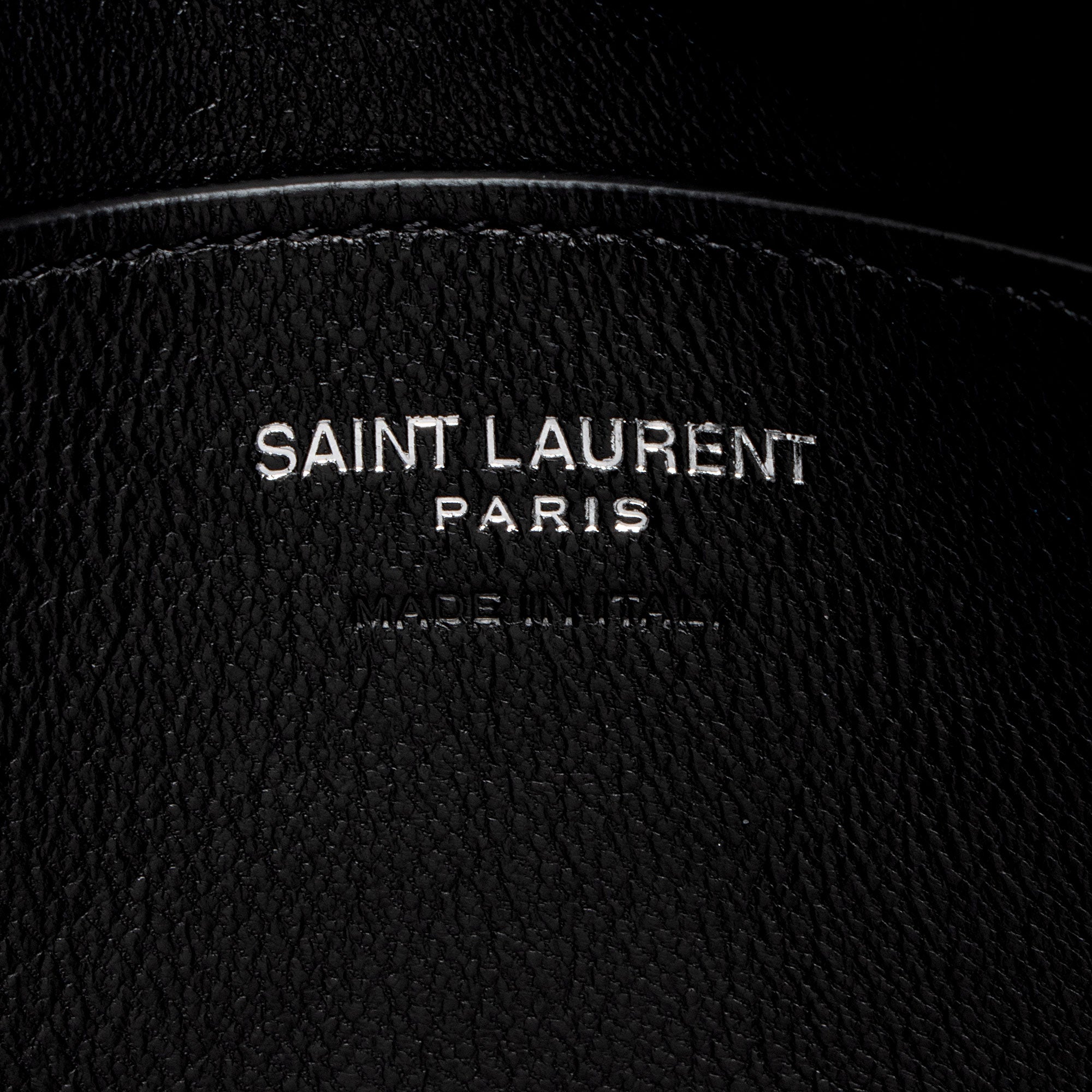 Saint Laurent Lambskin Logo Puffy Pouch