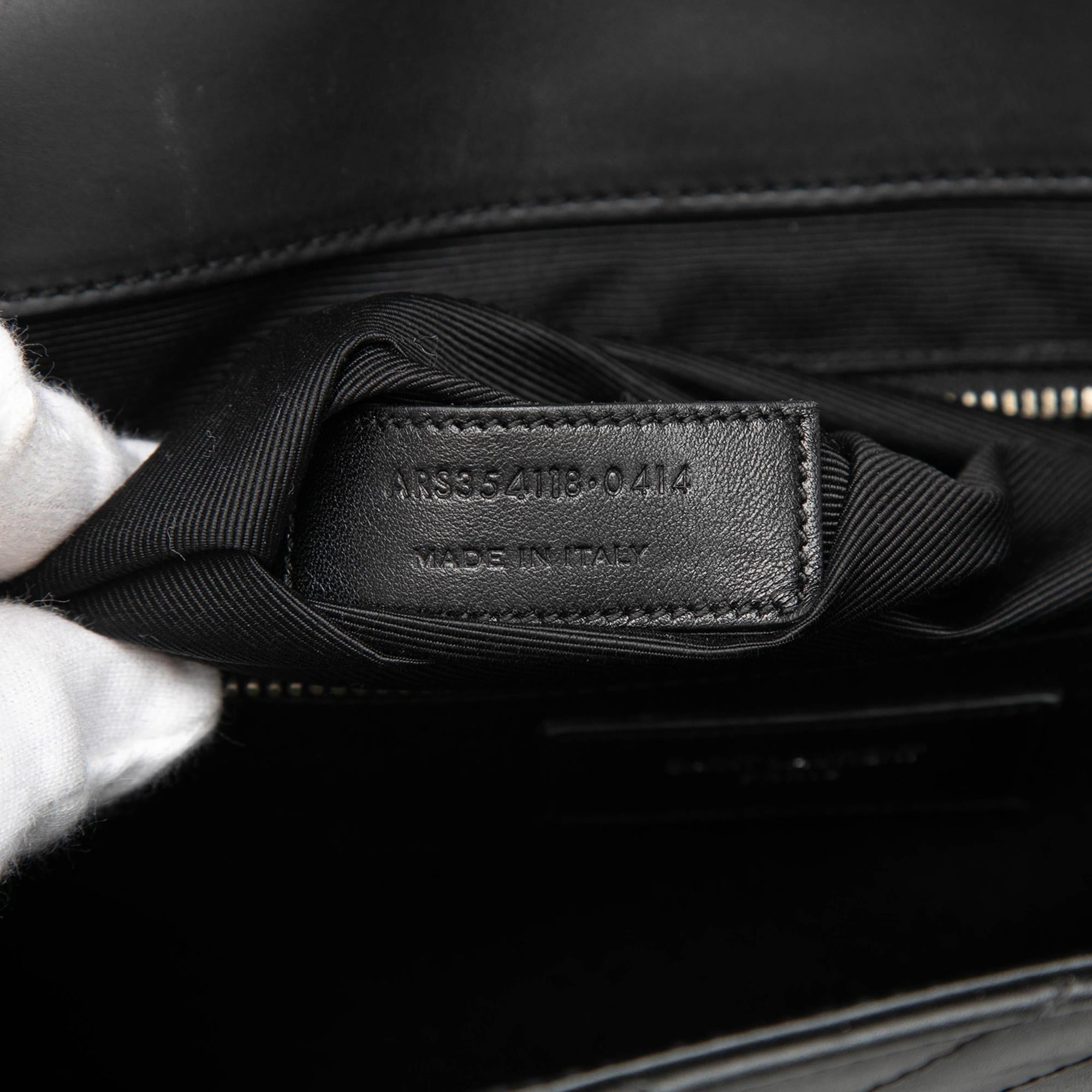 Saint Laurent Large Calfskin Chevron Monogram Envelope Bag