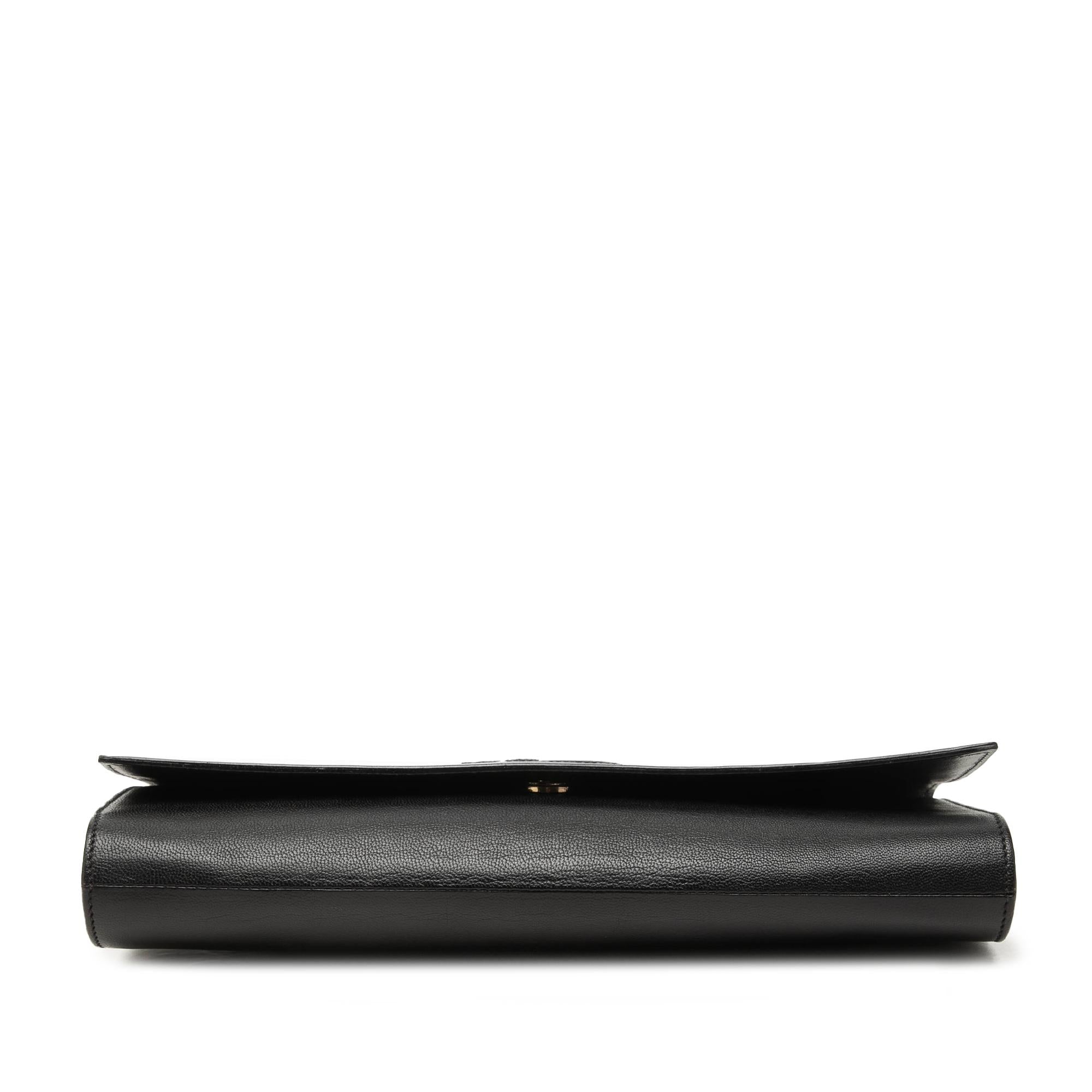 Saint Laurent Large Calfskin Monogram Belle De Jour Clutch
