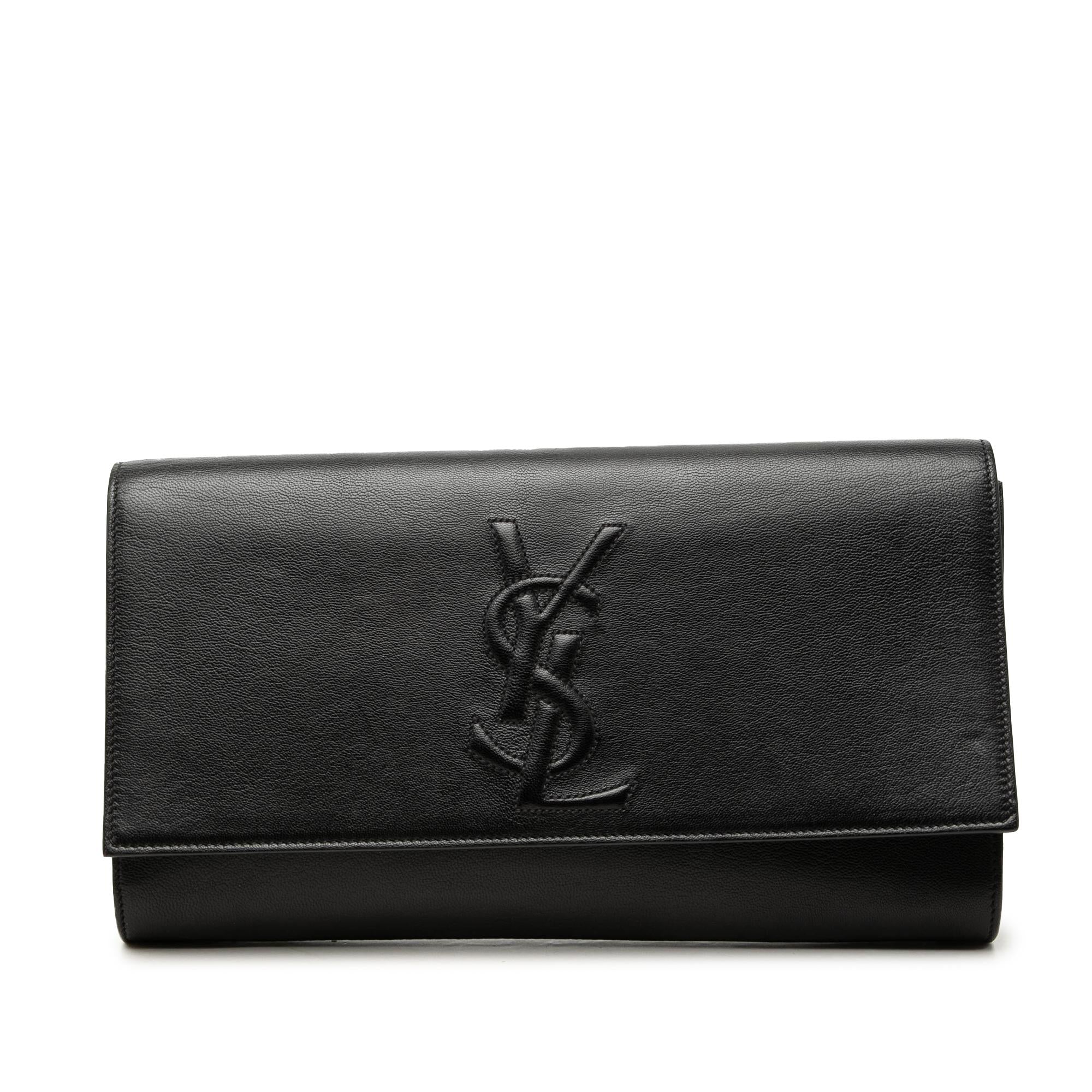Saint Laurent Large Calfskin Monogram Belle De Jour Clutch