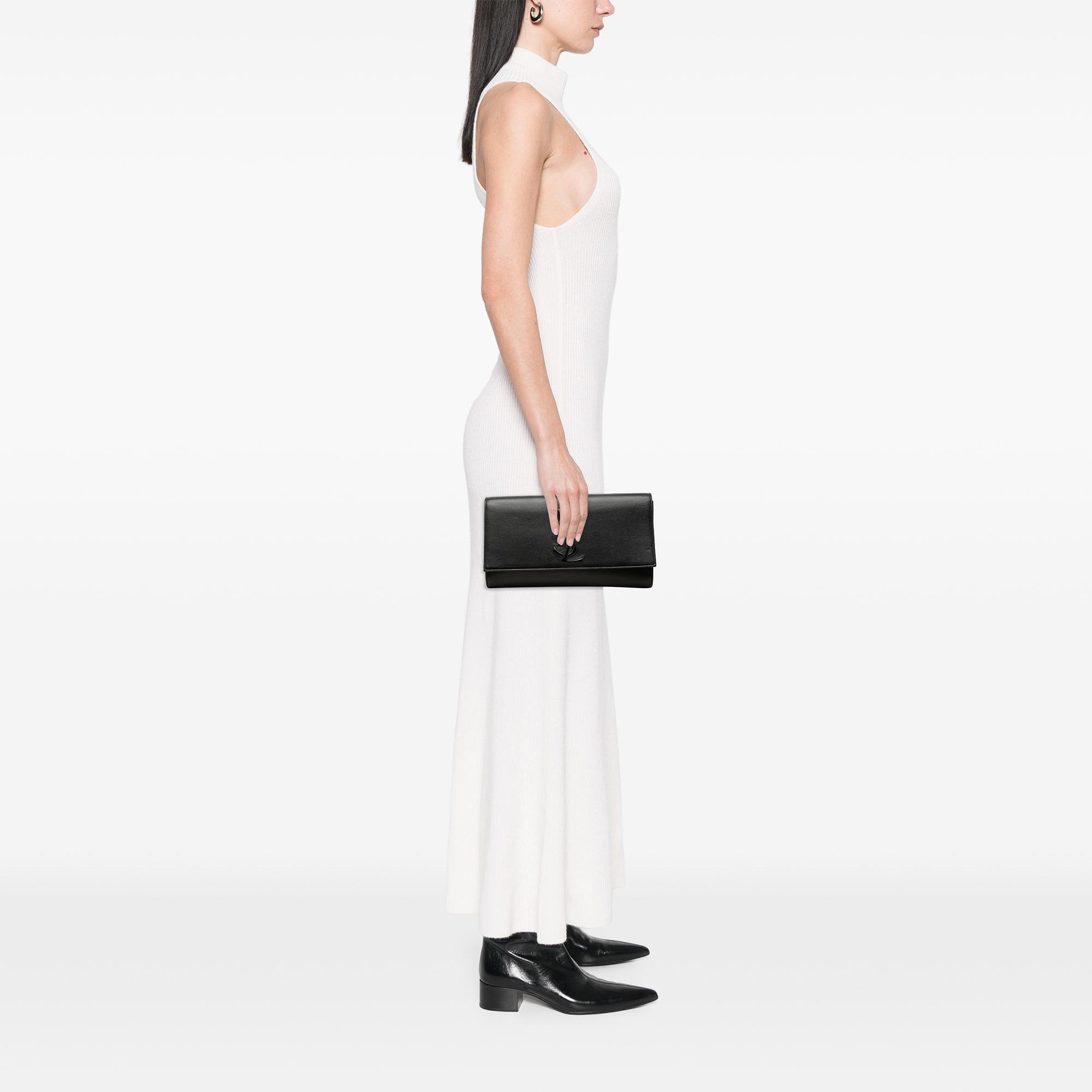 Saint Laurent Large Calfskin Monogram Belle De Jour Clutch