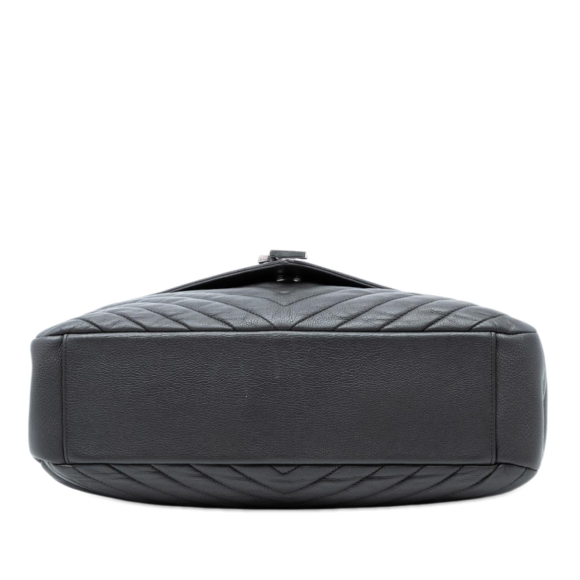 Saint Laurent Large Chevron Sheepskin Monogram College Bag