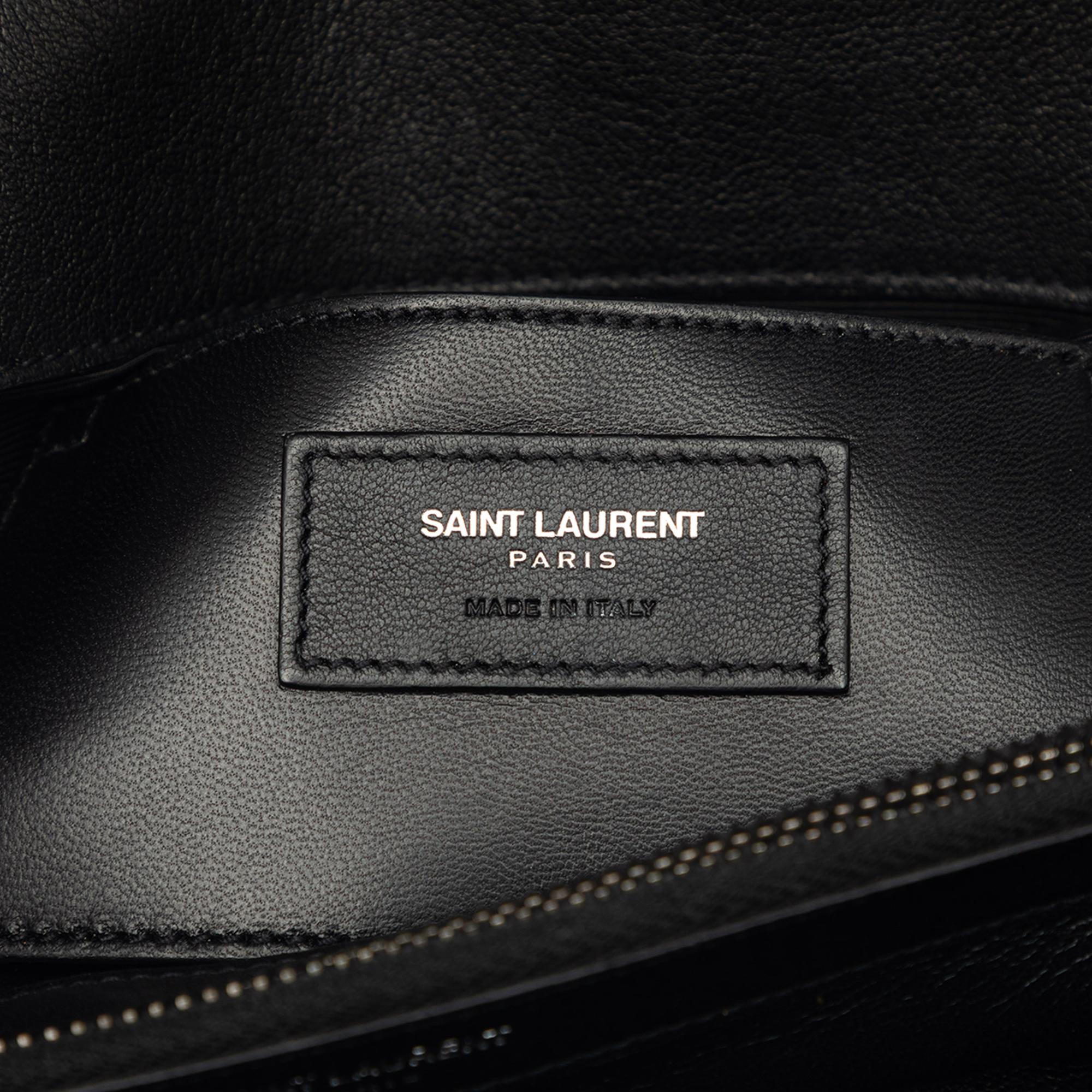 Saint Laurent Large Chevron Sheepskin Monogram College Bag